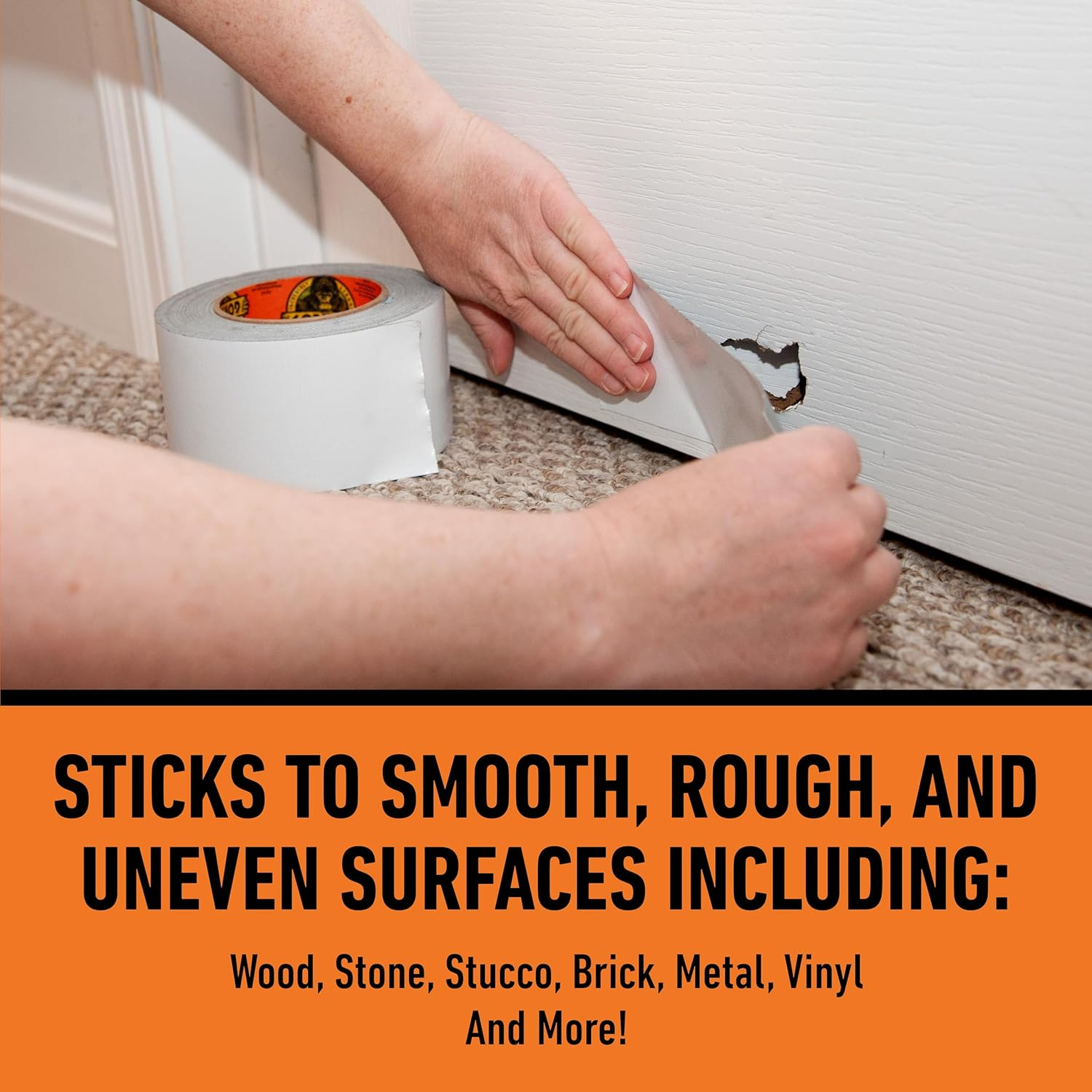 Gorilla Tough & Wide Duct Tape, 2.88" X 25 Yd, White, (Pack of 1) image number 1