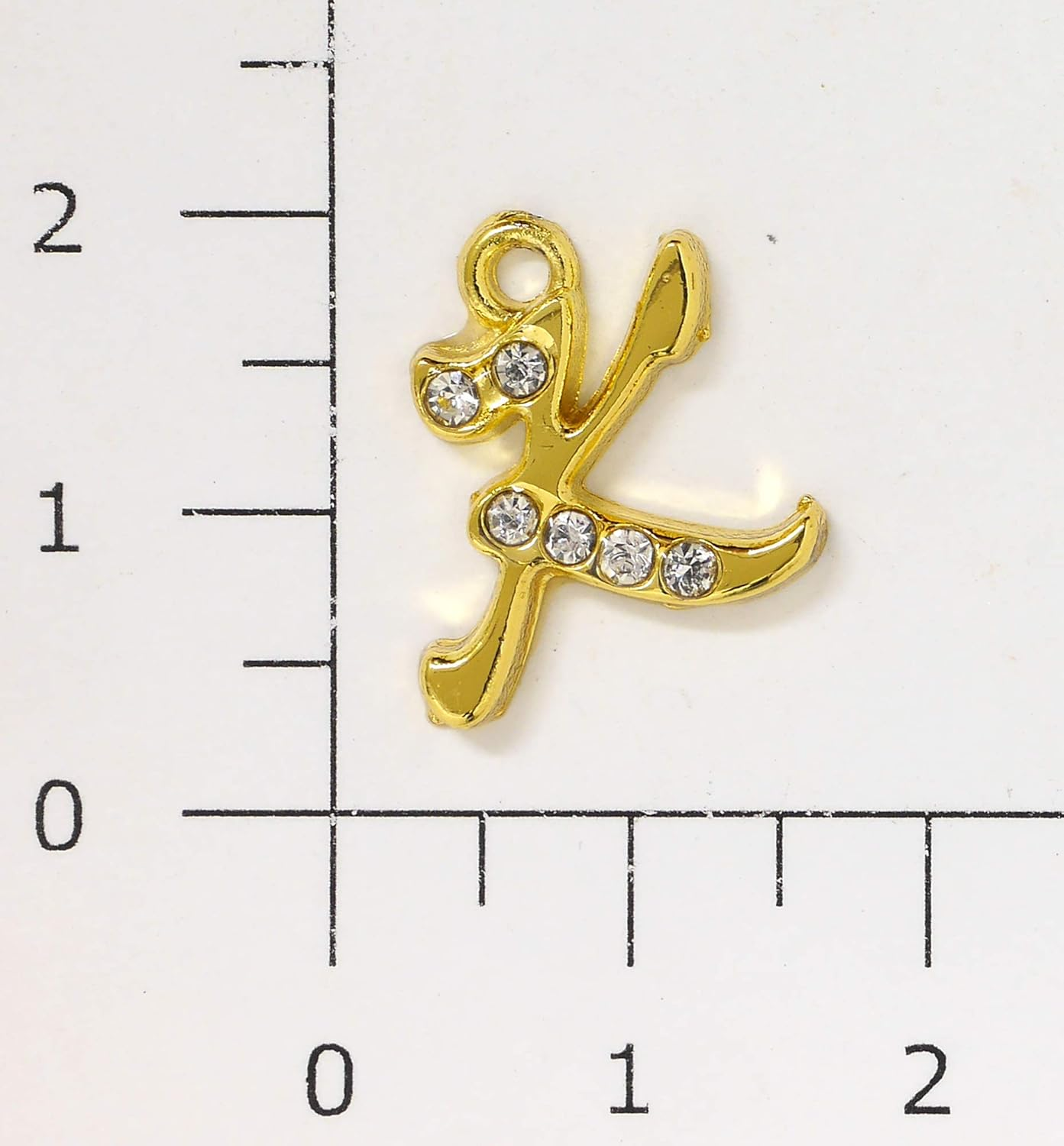Sofia Co., Ltd. B-39-G Accessory Parts, Alphabet, Rhinestone, with Can, 0.7 Inches (17 Mm), Gold, K, 1 Piece
