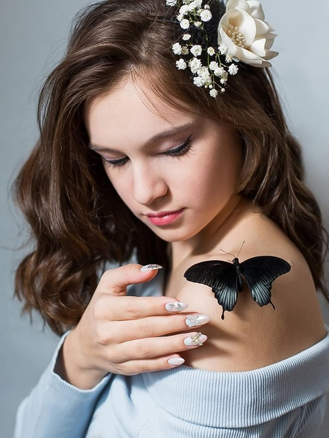 Kalolary 48P Butterfly Nail Rhinestones image number 2