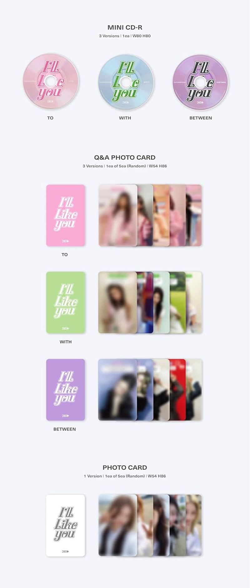 ILLIT I'Ll like You 2Nd Mini Album GLLIT Random Version Mini Cd+1Ea Keyring+40P Photo+1P Q&A Photocard+1P Photocard+1P Lyrics Paper+1Ea Sticker+Tracking Sealed image number 3
