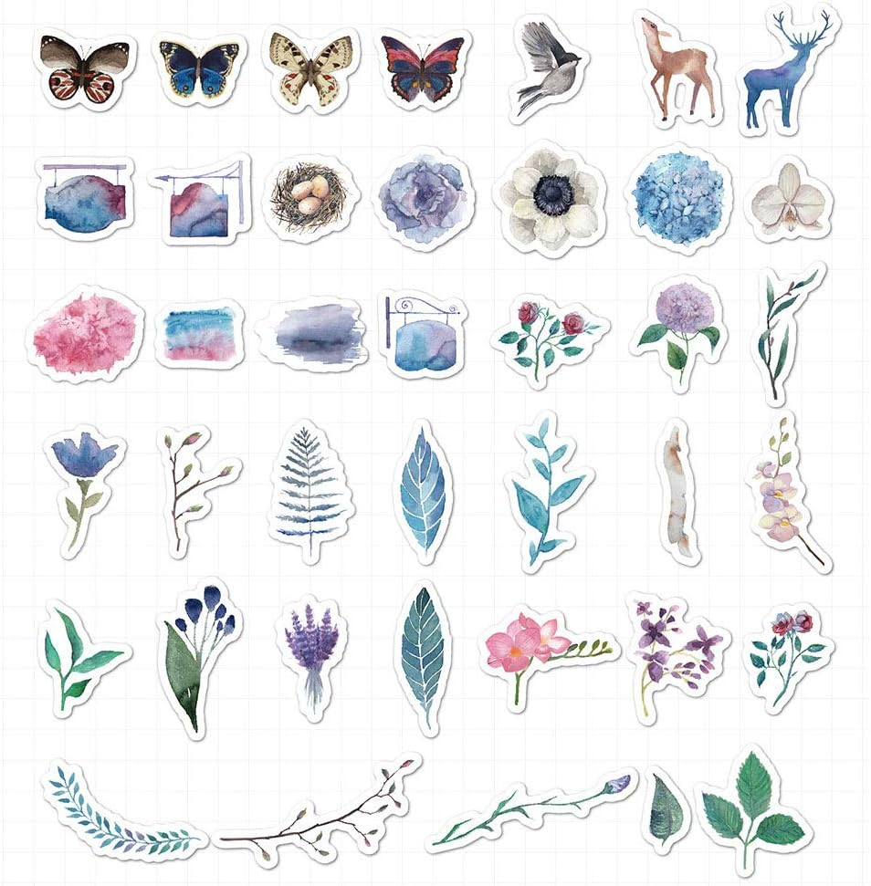 Cute Planner Stickers 80 Pcs, Mini Aesthetic Butterfly Birds Plant Sticker, Trendy Decals for Water Bottles, Phone Cases, Laptops, Calendars, Scrapbook, Bullet Journal, Album (Butterfly Bird Plant Style) image number 3