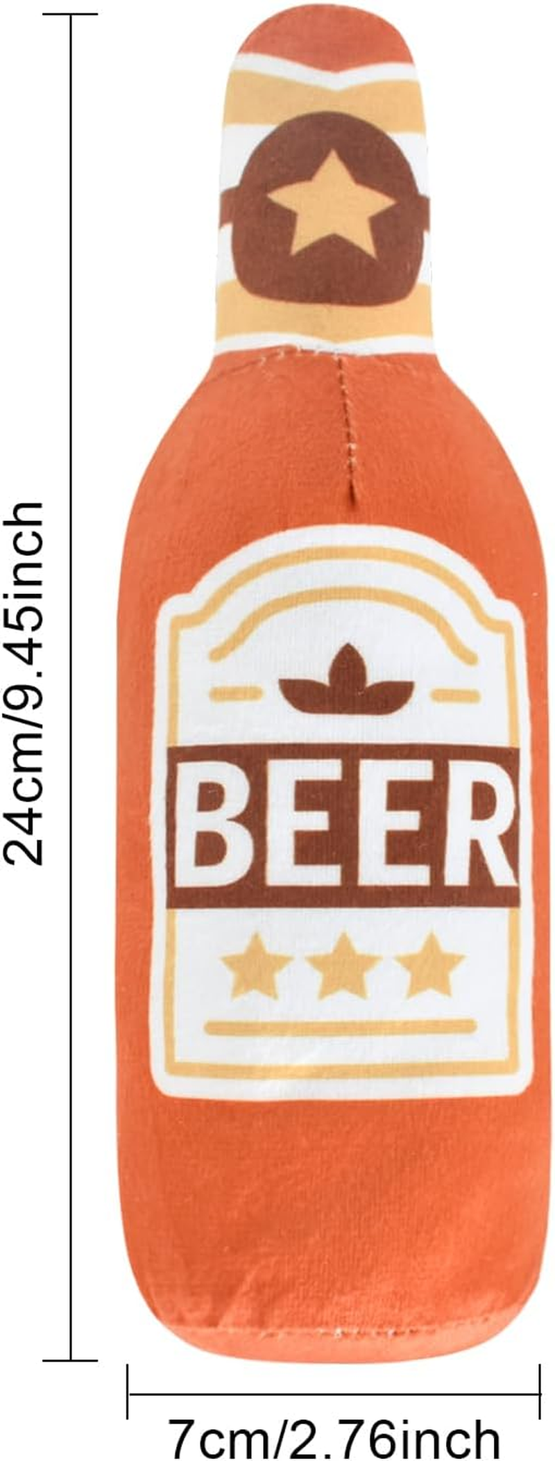 Squeaky Dog Interactive Play Toy, Dog Toys, Interactive Dog Chew Toy, Beer Bottle Plush Puppy Toys Portable Funny Cute Pet Plush Squeaky Dog Toy for Small Medium Dogs and Other Pets (Orange) image number 1