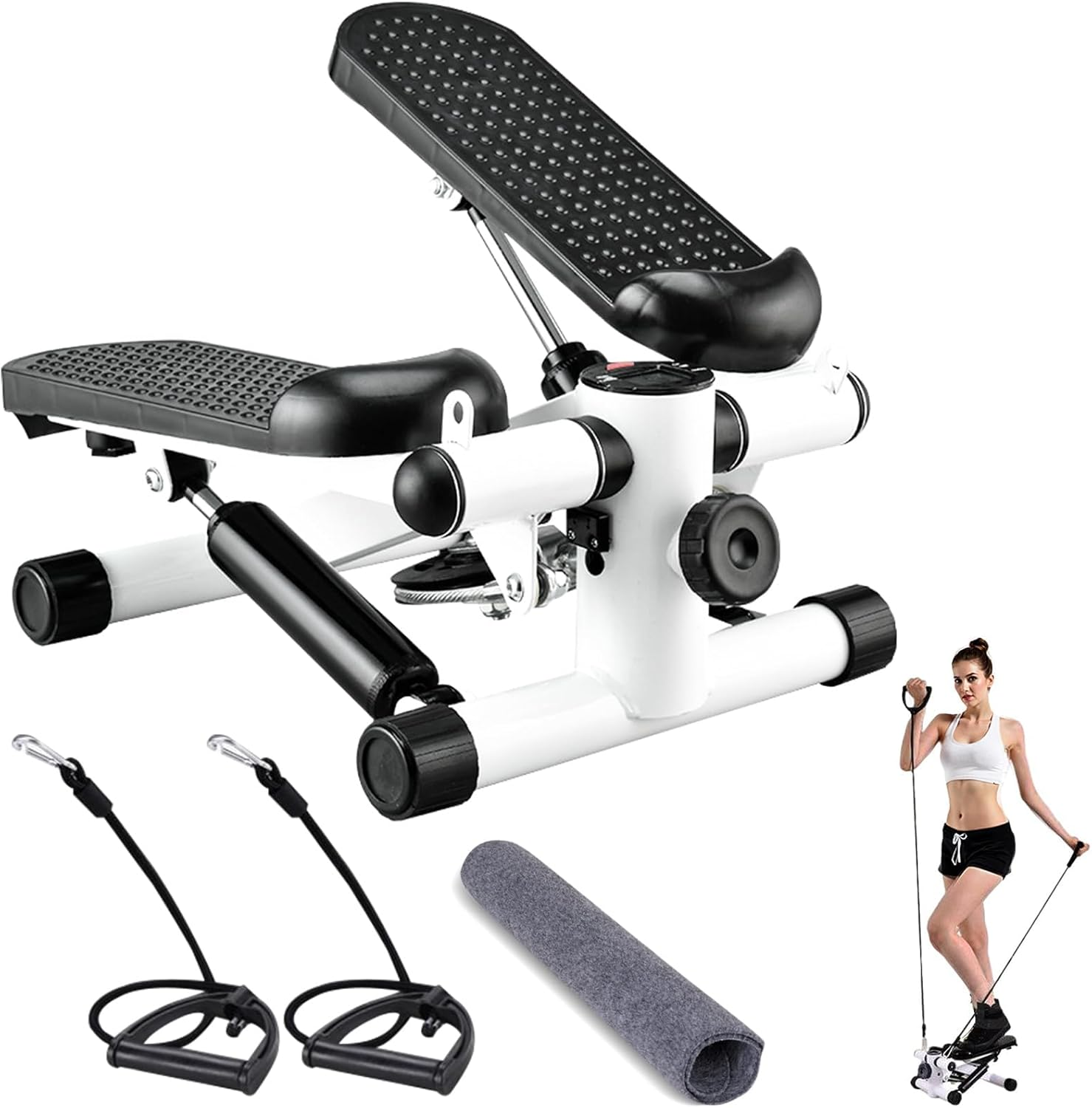 Stepper Silent and Compact Foot Fitness Equipment for Aerobic and Strength Training Digital Display Waist Shaping Weight Loss Fat Burning Max Capacity 125Kg Indoor Use image number 5