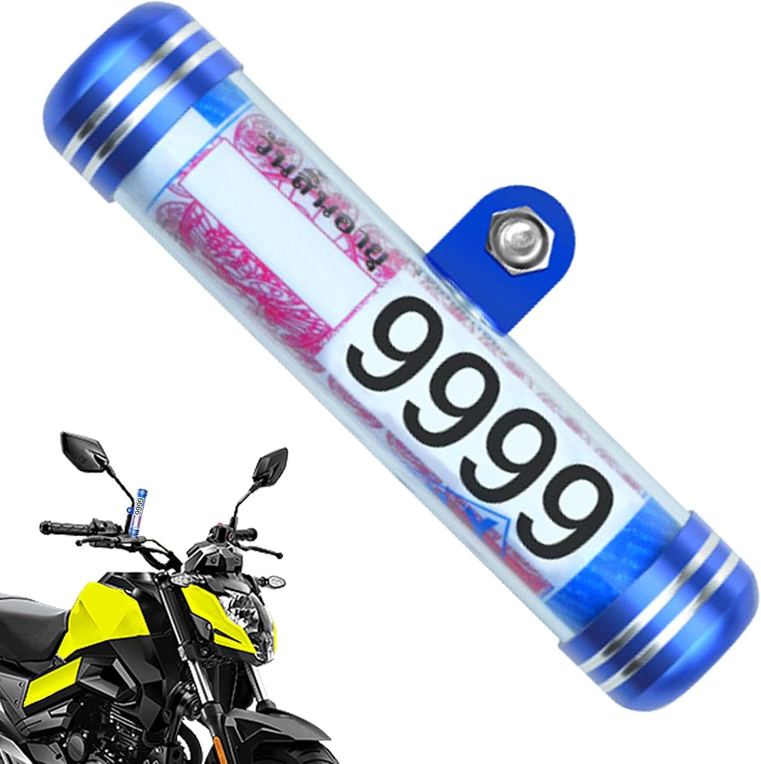 Motorcycle Document Holder Tube | Trailer Registration Holder Waterproof - Secure Tax Disc Waterproof Cylindrical Holder Frame for Motorbike Document Storage image number 1