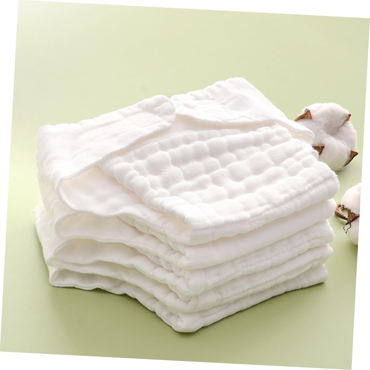 5Pcs Reusable Cotton Diaper Covers for Washable Nappy Liners Soft Months Breathable Absorbent Cloth Diapers image number 4