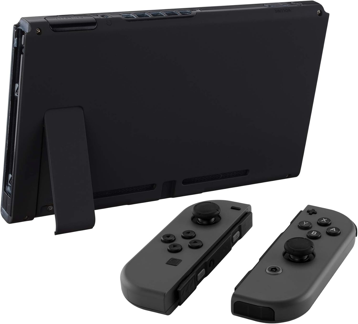 Extremerate Soft Touch Grip Black Console Back Plate DIY Replacement Housing Shell Case for Nintendo Switch Console with Kickstand &ndash; Joycon Shell NOT Included - Cherry Blossoms Pink image number 3