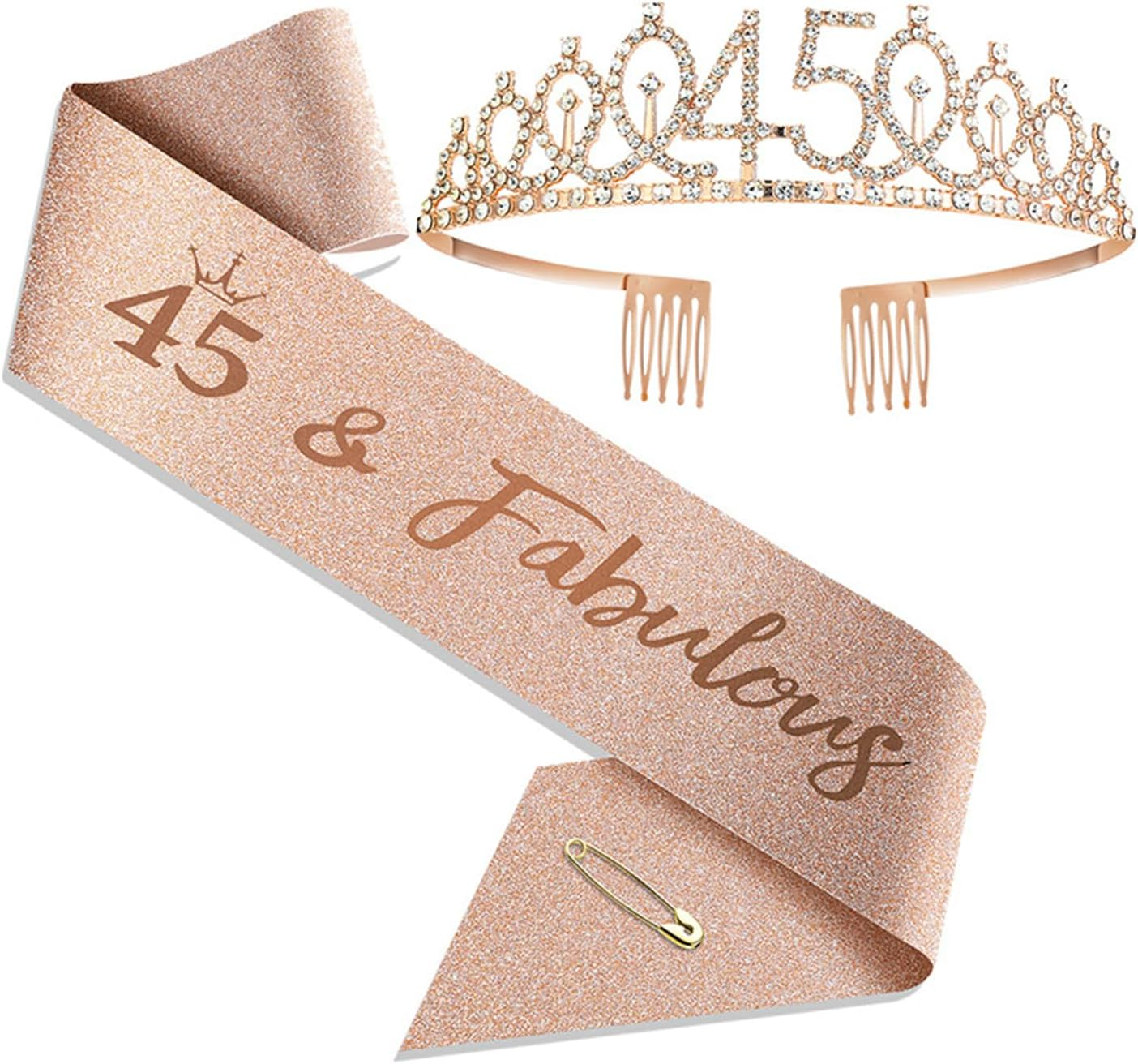 16Th Birthday Crown and Sash, 16Th Birthday Decorations for Girl 16 Years Old Girl Birthdays Gifts Sweet 16 Years Old Birthdays Party Favor Supplies image number 1