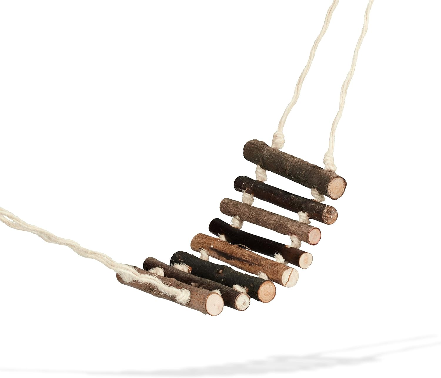 Relaxdays Bird Toy Wooden Ladder Coconut Shell Bird Cage Accessories for Budgie Canary Bird Nest Natural 1 Piece image number 1