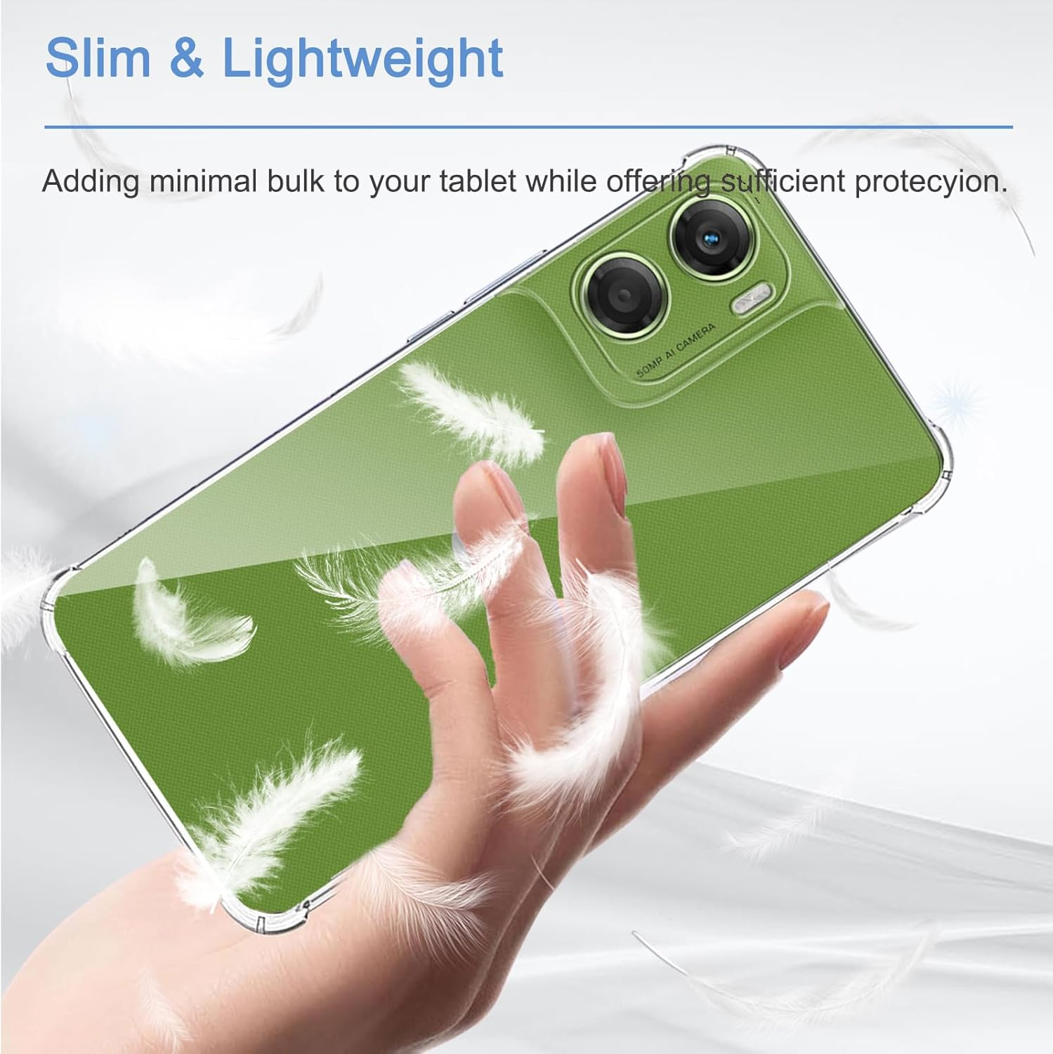 Case for Motorola Moto G06 + 2 Pack Screen Protector, ELECTRO-WEIDEWORLD Ultra-Clear Anti-Scratch Soft TPU Case Cover for Motorola Moto G06, Shockproof Phone Case with Bumper Protection, Clear image number 1