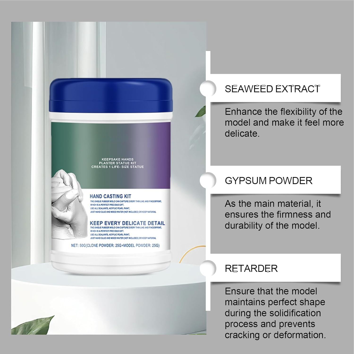 GEUGECY Baby Hand and Foot Casting Kit | Plaster Molds | Soap Making Molds for Crafts Thanksgiving Home Kids Adults Memorial Toddler Children