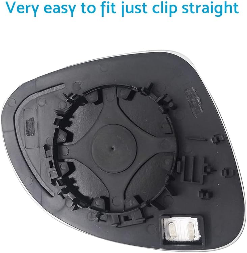 KAKA AUTO PARTS Left Passenger Side Mirror Glass with Heated Back Plate Compatible with VW Golf MK5 2004-2008