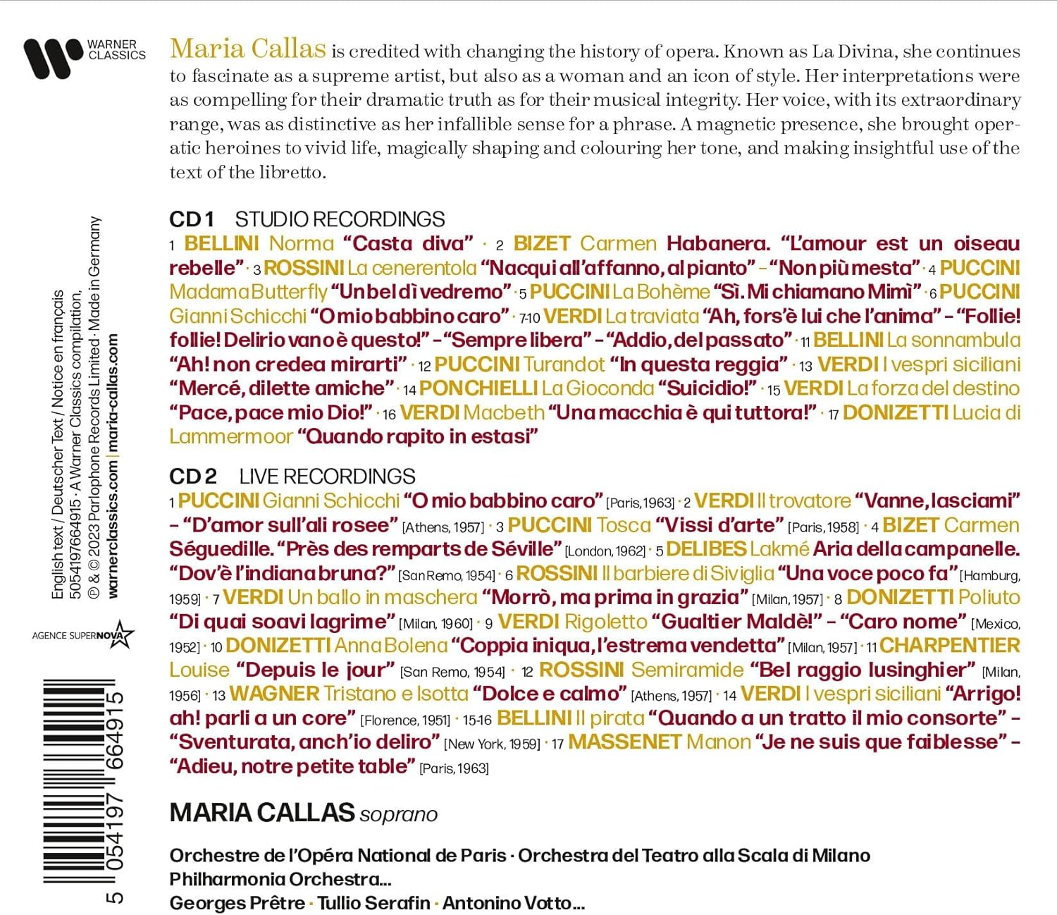 La Divina - the Best of Maria Callas image number 1