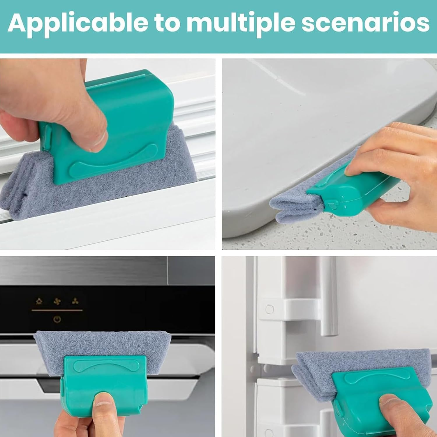 Sliding Door Track Cleaner - Window Screen Cleaner Brush - Professional Detachable Long Handle Scraper for Car Grout Vent Kitchen Fridge Bath Ceiling Glass Sink Oven image number 3