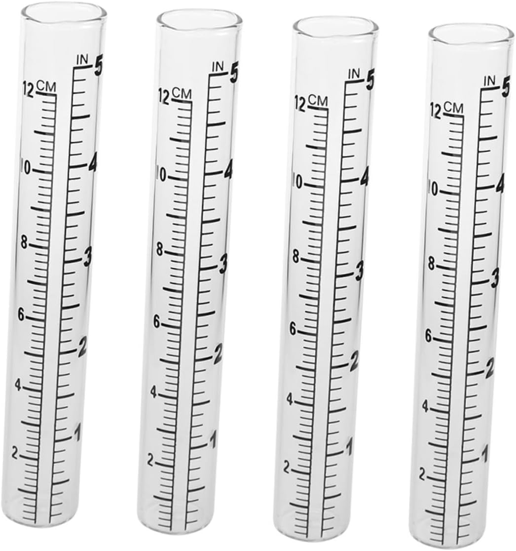 COHEALI 4Pcs Glass Rain Gauge Tubes with Enlarged Scale Outdoor Garden Rain Measuring Cups for Agriculture and Climate Research Read image number 5