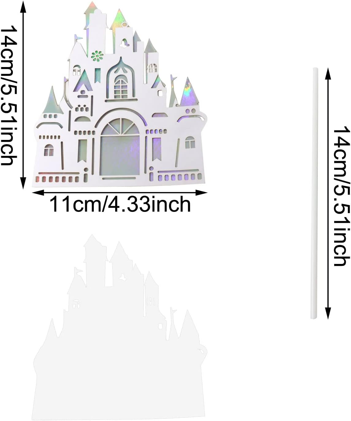 Honbay 10PCS Double Layer Paper Castle Cake Toppers Birthday Party Decoration for Anniversary Wedding Birthday Prince Theme Party image number 5