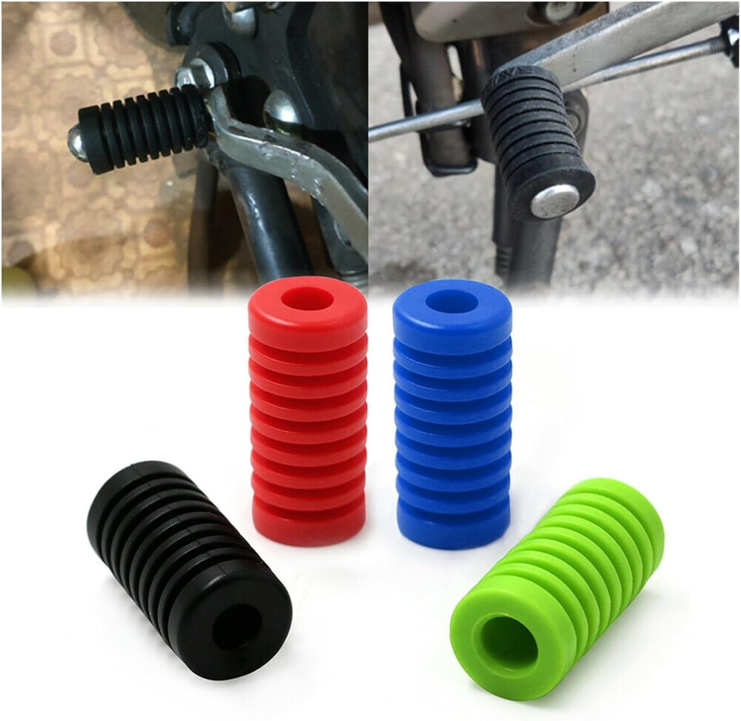 New Motorcycle Gear Shift Shifter Lever Foot Pad Pedal Rubber Cover Universal Moto Pedal Kick Start Foot Pegs Pad Accessories (Color : Black) - Black image number 6