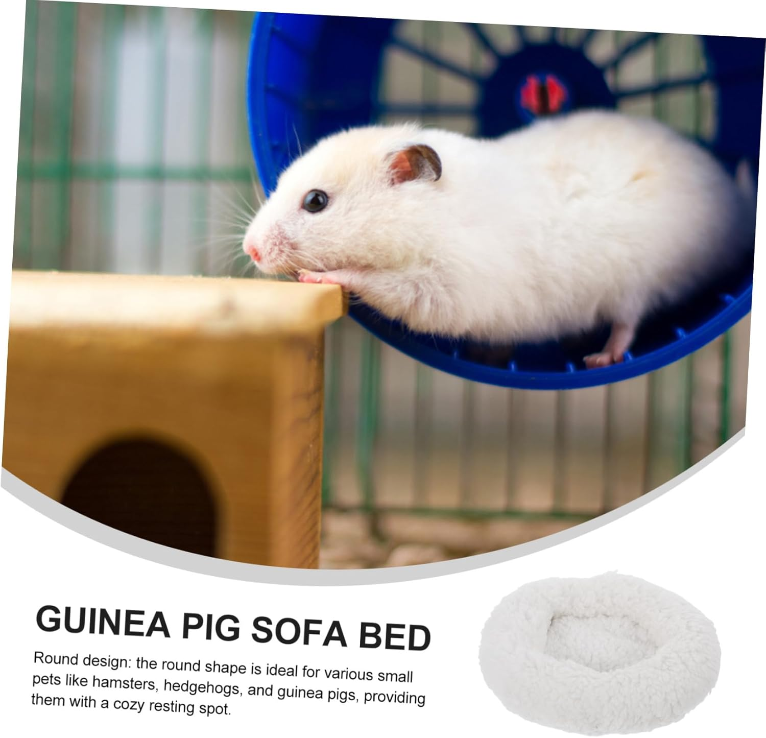 HYTROVE Guinea Pig Bedding Hedgehog Bed Warm Fleece Small Animal Heating Pad Soft Nest for Winter Rabbit Bedding - Beige image number 2