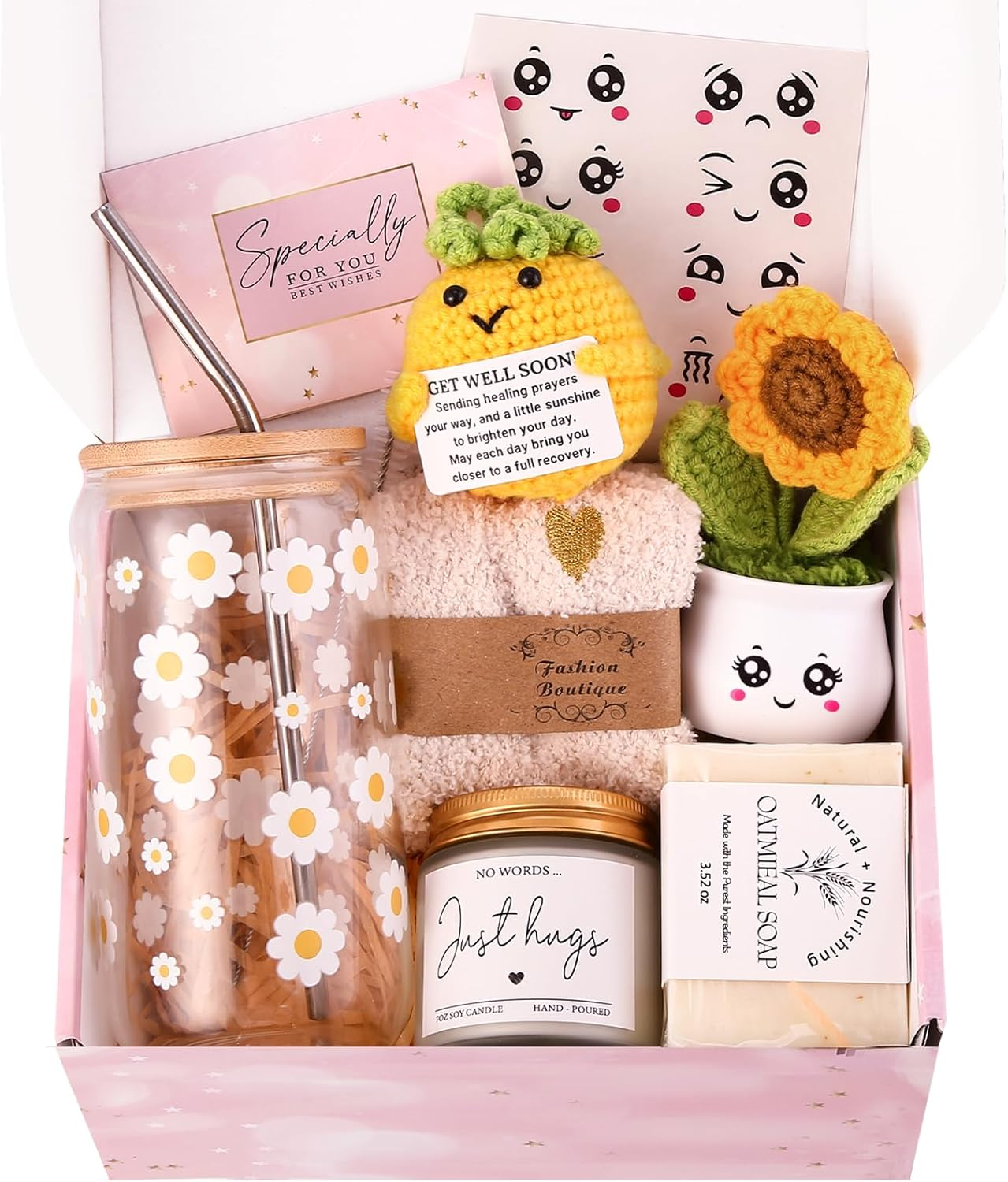 Get Well Care Package Gifts for Women, Self Care Gifts Basket, after Surgery Recovery Gift Set for Friends Sister Mom, Thank of You Present for Her image number 1