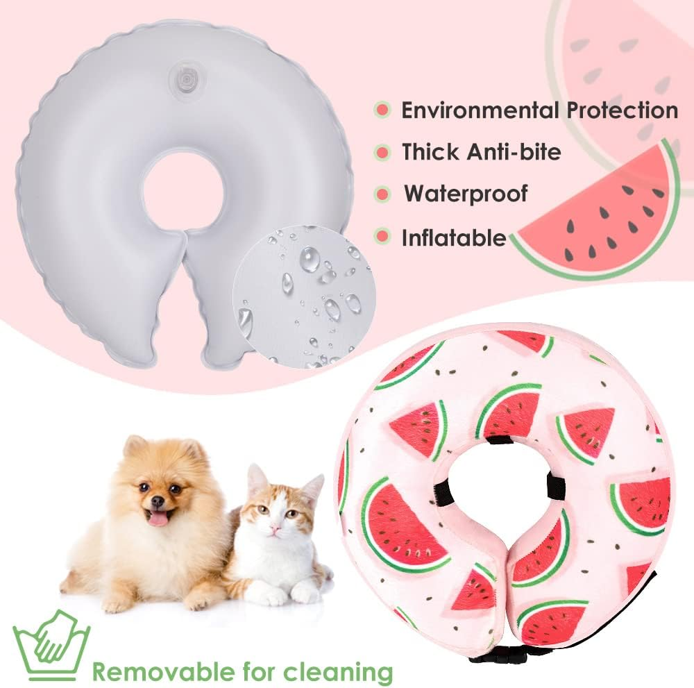 Slowton Inflatable Dog Collar, Pet Soft Protective Neck Collar for Recovery after Surgery, Adjustable Washable Elizabethan Collar Cone for Dogs and Cats Prevent Pet from Licking Biting Wound Healing image number 3