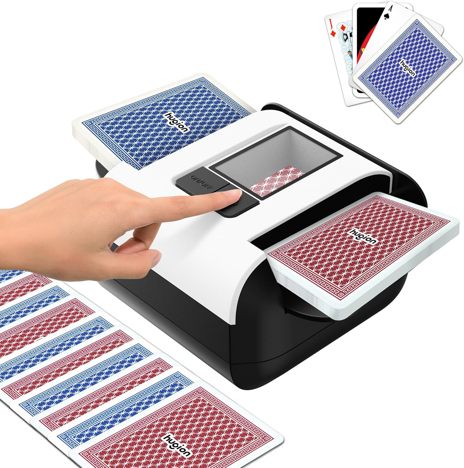 Automatic Card Shuffler for 1&ndash;2 Decks, Auto & Manual Modes, Ultra-Quiet, Rechargeable Card Shuffler Compatible with UNO, Monopoly, Phase 10 & Board Games image number 3