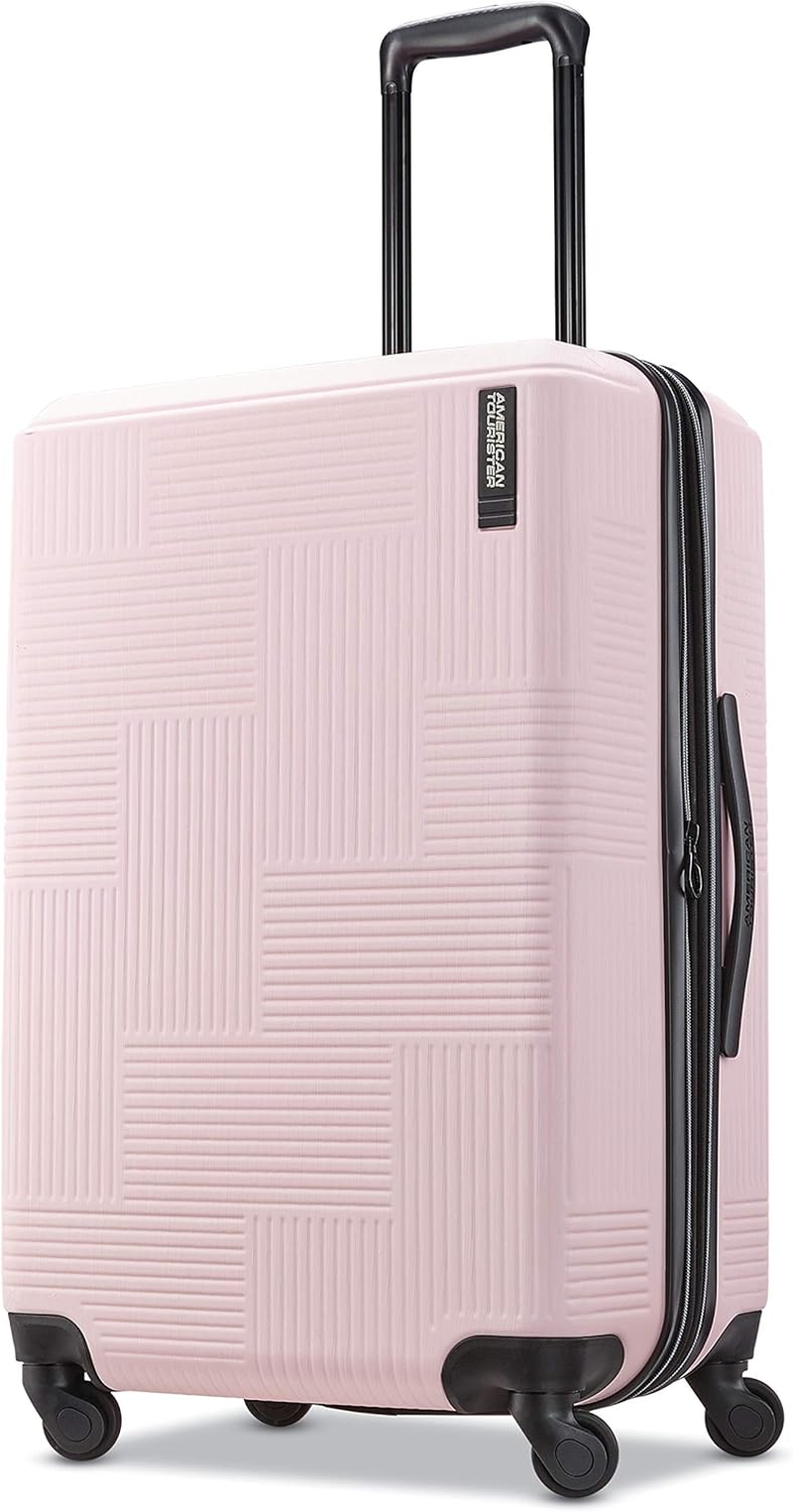 American Tourister Stratum XLT Expandable Hardside Luggage with Spinner Wheels, Petal Pink, Checked-Medium 24-Inch, Stratum XLT Expandable Hardside Luggage with Spinner Wheels image number 3