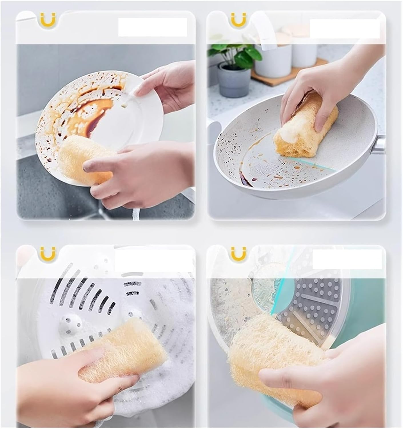 Natural Loofah Sponge Pack, Organic Luffa Body Scrubber Bath Sponges, Shower Loofah Puff Exfoliating Body Sponge for Men Women Skin Care Spa Shower & Travel 6Packs image number 1