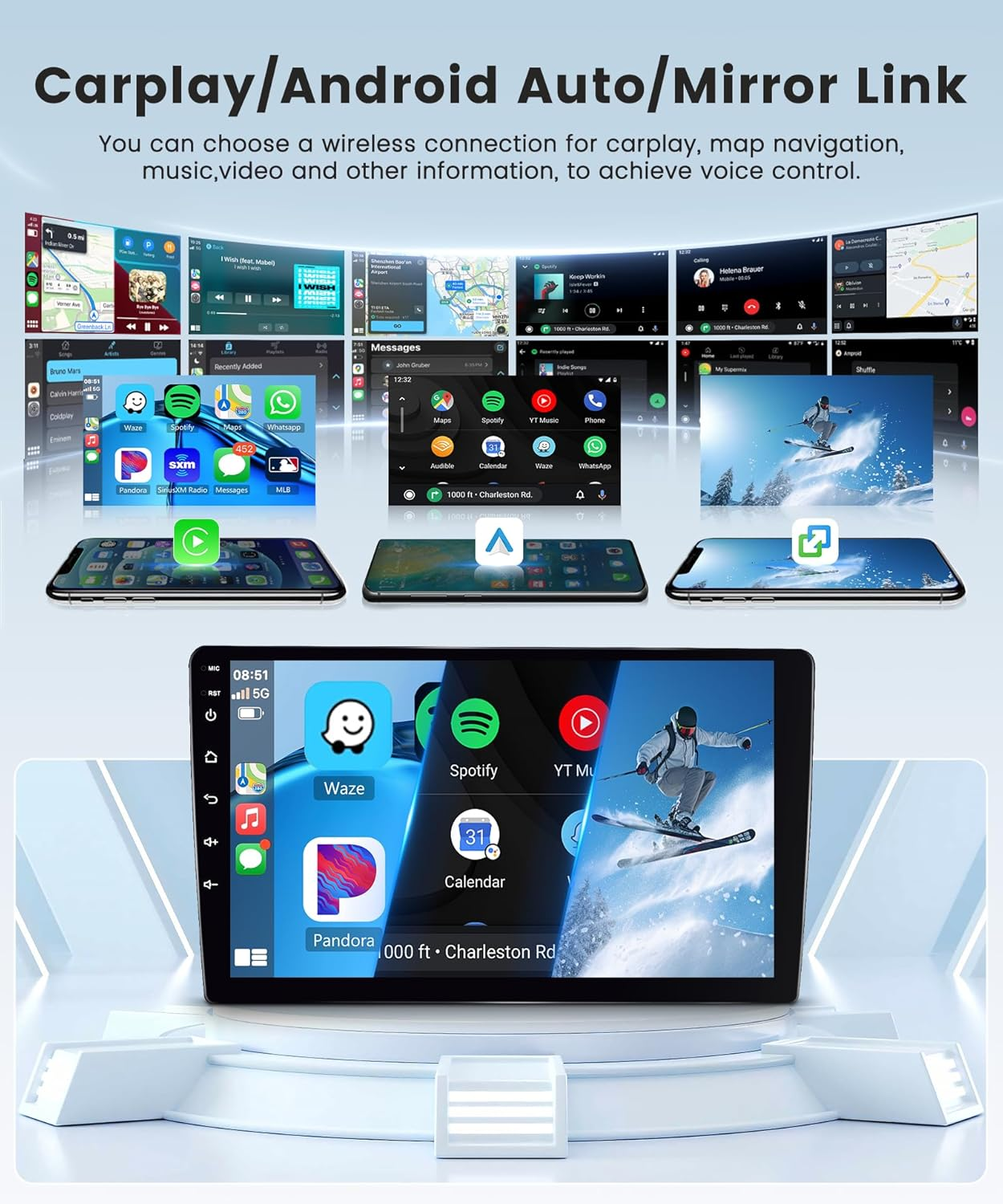 2G 64G for Isuzu DMAX and Chevrolet Trailblazer Holden S10 Colorado 2015-2018 Android Car Stereo Radio, 9 Inch Touch Screen Carplay Android Auto Mirror Link GPS Wifi Bluetooth FM/RDS Backup Camera