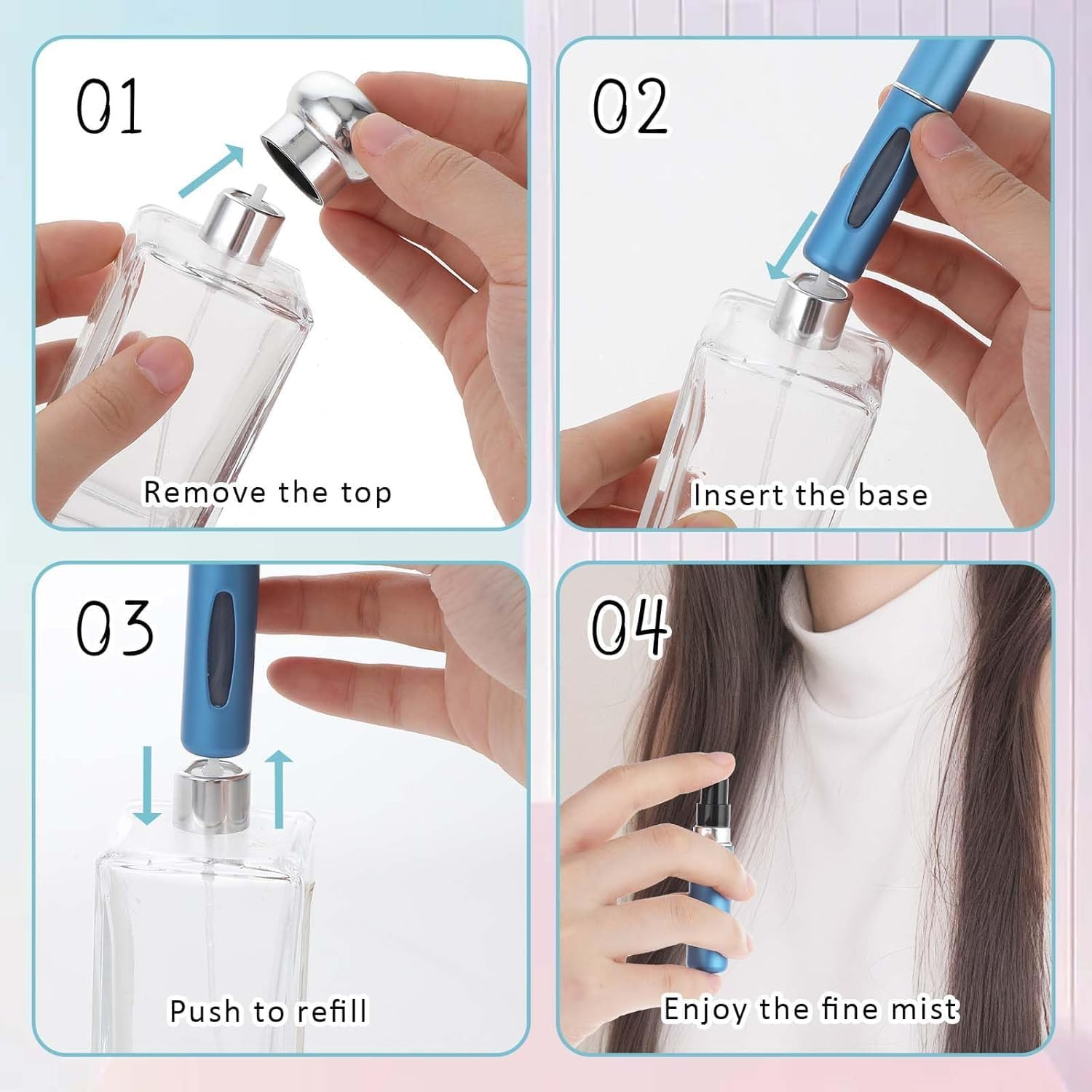 Mini Perfume Atomizer Bottles,8Pcs 5Ml Travel Perfume Mini Spray Bottle Empty Perfume Spray Bottle,Portable Atomizer Bottle Refillable Perfume Spray