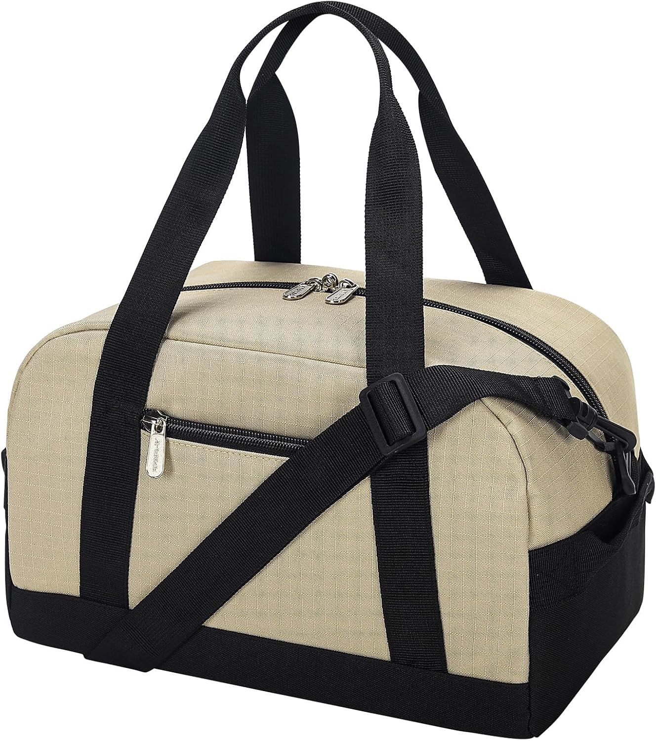 Small Gym Bag Carry on Bag - 12 Inch Mini Duffle Bag Lightweight for Overnight Travel, Camel, 12 Inch, Small Duffle Bag