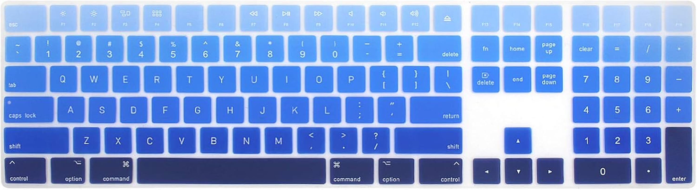 MMDW Ultra Thin Silicone Full Size Wireless Bluetooth Numeric Keyboard Cover Skin for Apple Imac 2017 Latest Magic Keyboard with Numeric Keypad MQ052LL/A A1843 US Layout Ombre Pink