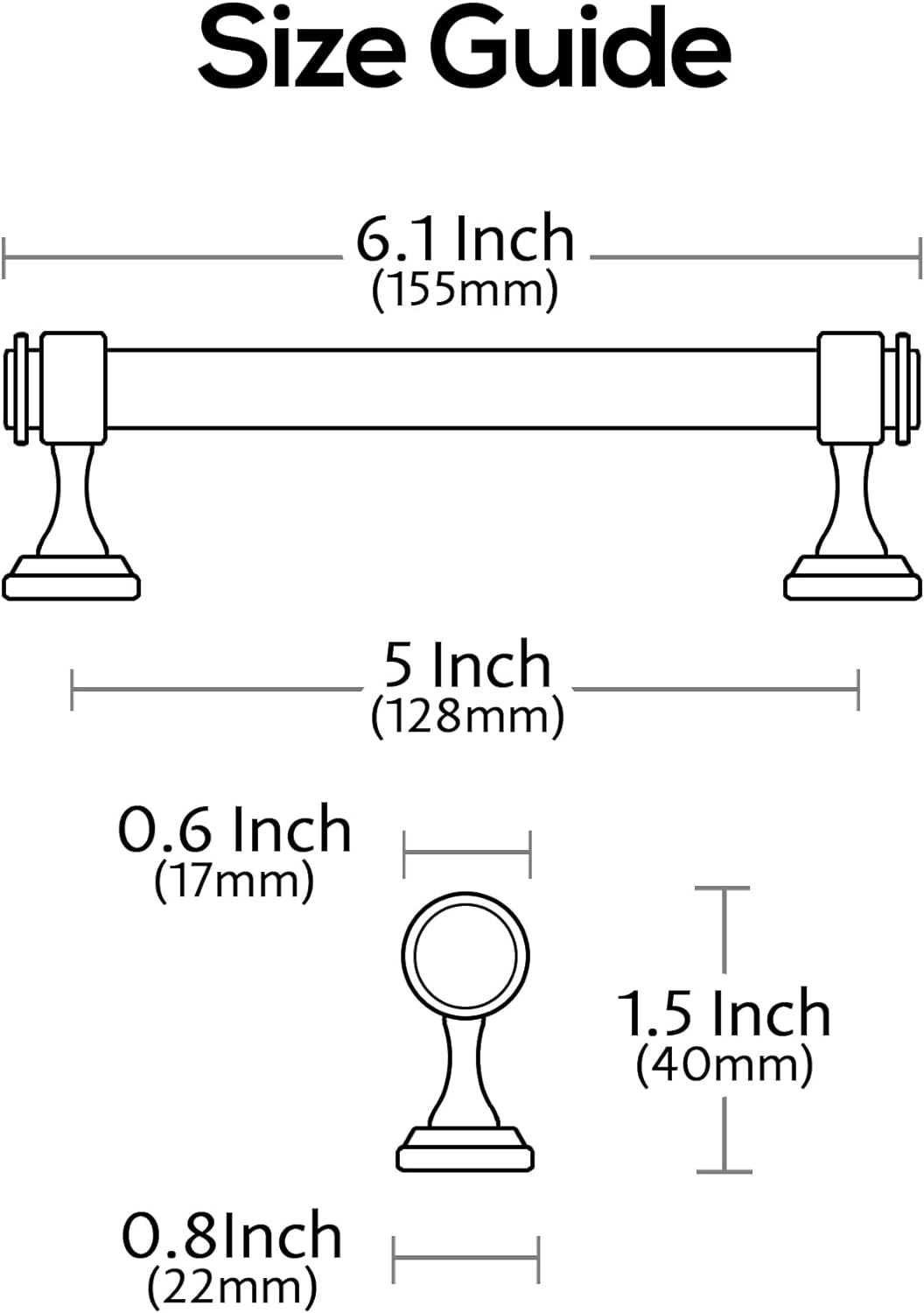 Alzassbg 15 Pack Polished Chrome Cabinet Pulls, 5 Inch(128Mm) Hole Centers Cabinet Handles Kitchen Hardware Straight Bar for Cabinets and Drawer AL3082CP image number 5
