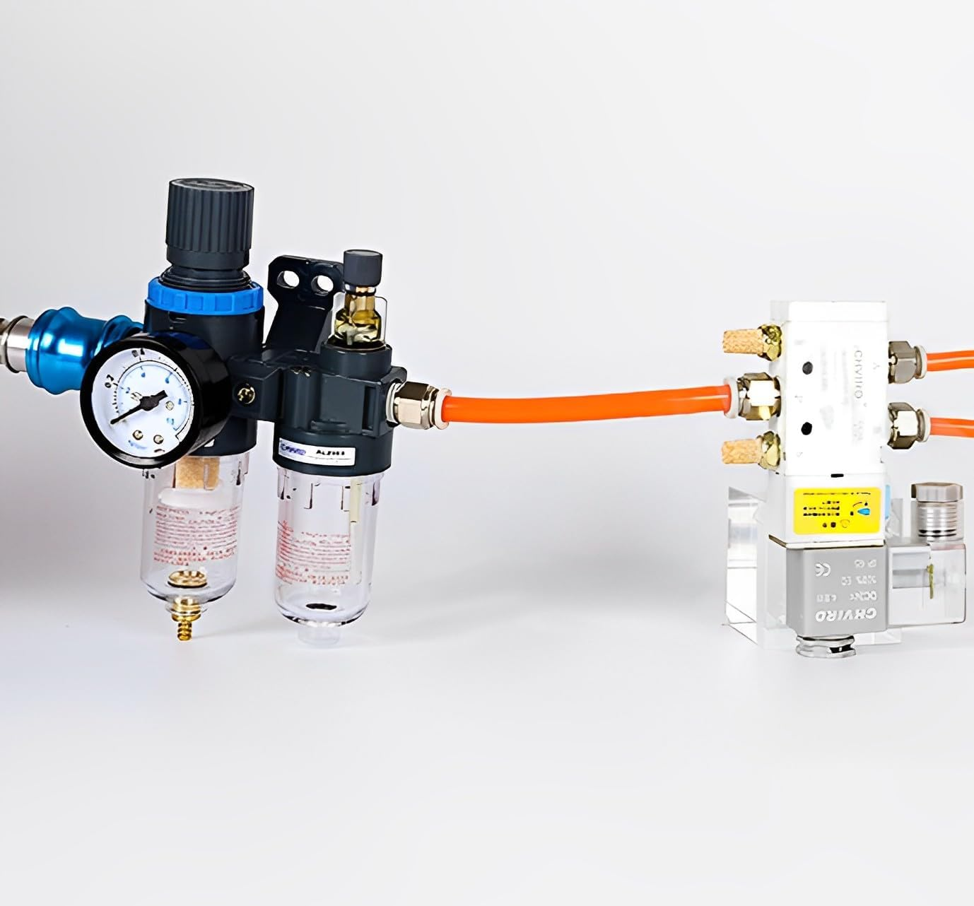 1/4 Inch Compressor Air Filter Pressure Regulator Water-Oil Trap Separator Filter with Lubricator Cup image number 4