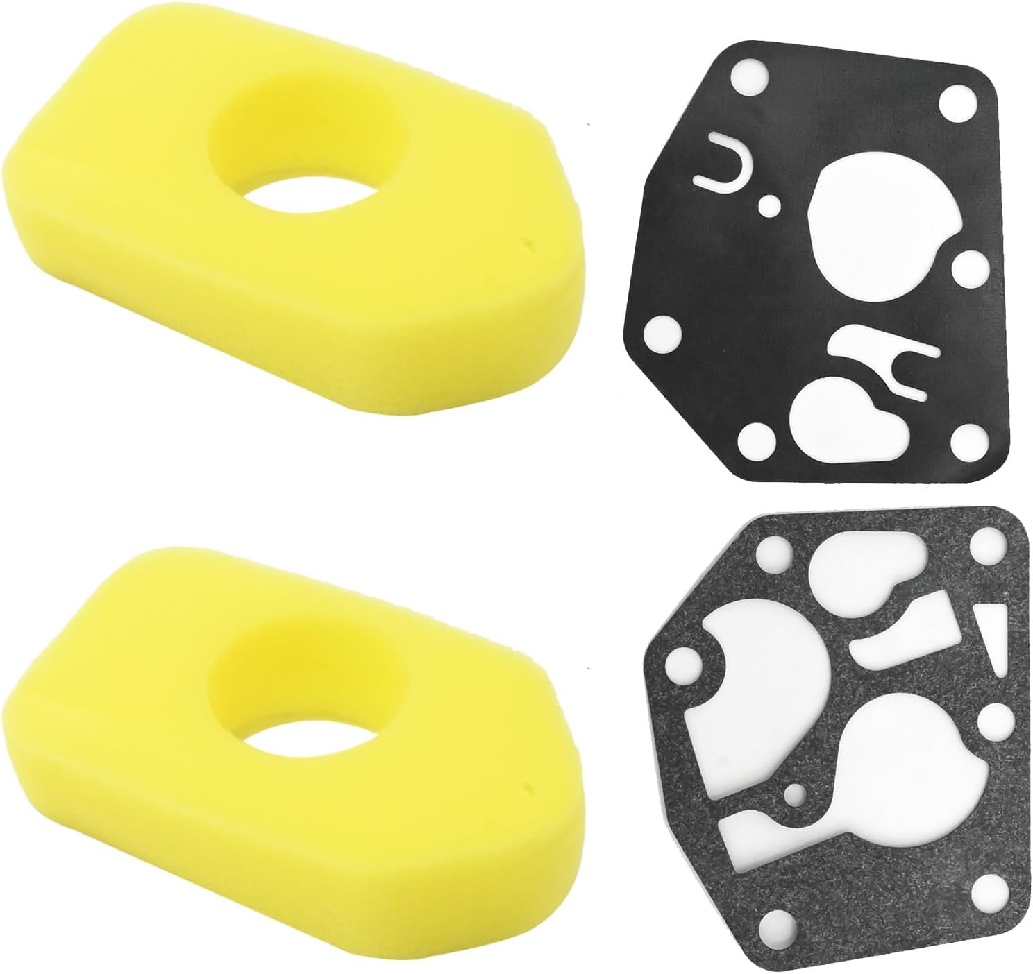 SYOWADA 698369 12PCS Air Filter, Carburetor Diaphragm, Spark Plug Replacement for Brigs-Straton 3.5-4.5 HP, Replace 694394 494408 495770 795083 image number 1