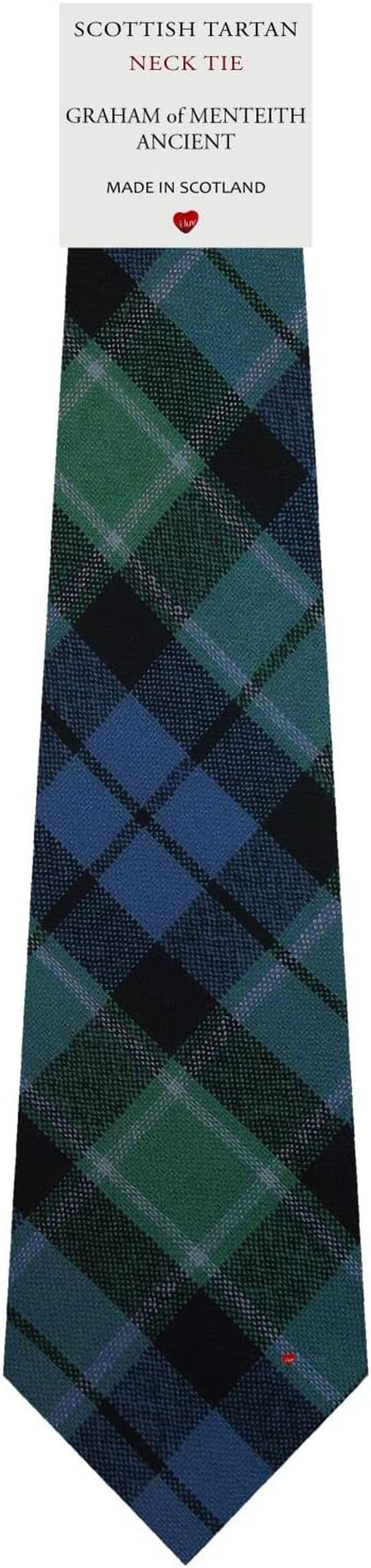 Mens All Wool Tie Woven and Made in Scotland in Graham of Menteith Ancient Tartan image number 1