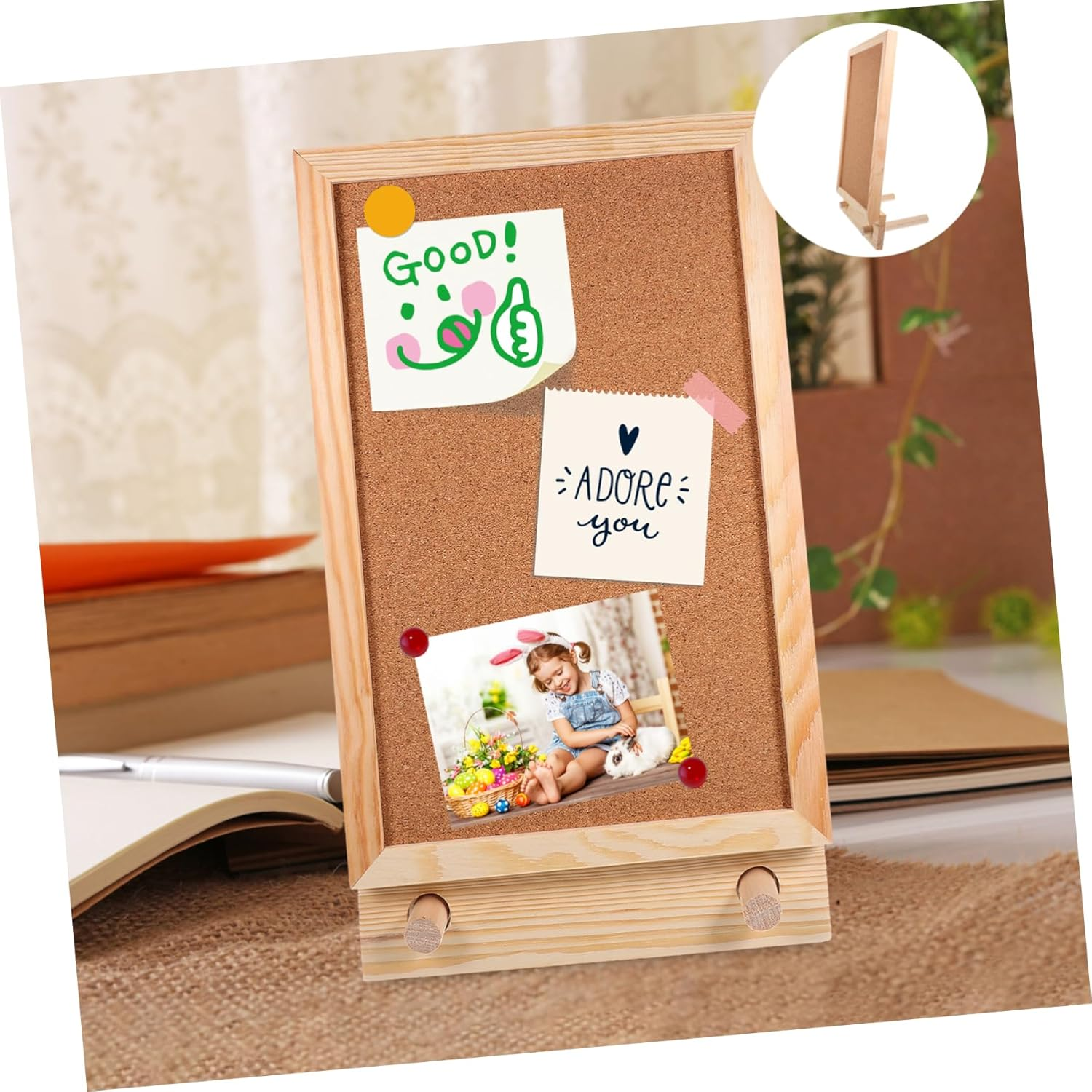 Operitacx Extra Pin Board Home Office Desk Stand Frameless Cork Board Creative Bulletin image number 2