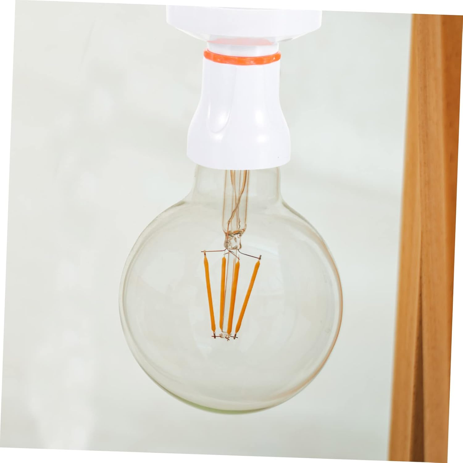 Veemoon 4 Pcs Light Light Bulb Base Holders Screw in Outlet for Lamp Repair Kit Lamp Parts Plug Adapter Abs Screw-In White Ceiling B22 image number 4