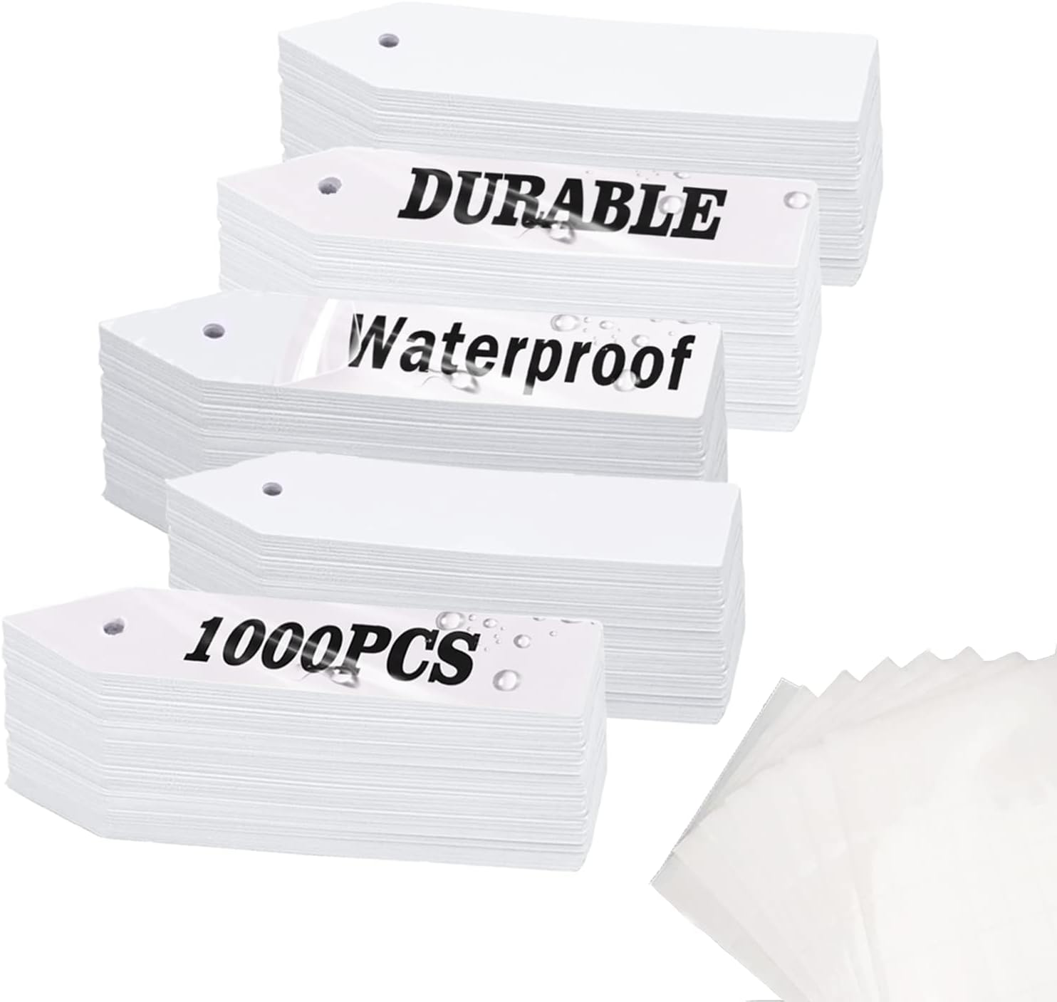 Datpuik 100 PCS White Plastic Plant Tags Thick Gardens Labels T-Type Nursery Markers Re-Usable image number 2