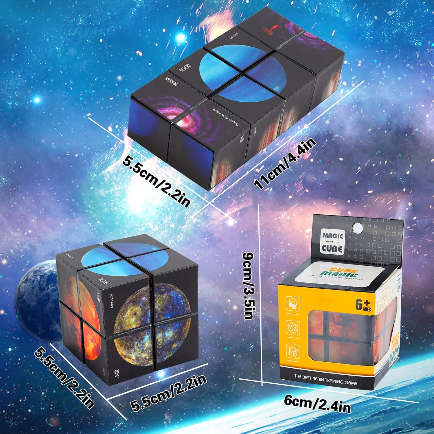 Boys Toys Age 6 7 8 9 10: Boys Gifts Age 9-10-12 Kids Toy Educational Fidget Toys Adults ADHD Infinity Cube IQ Puzzles for 5-13 Year Old Boy Teen Sensory Toys Game 6 7 8 9 Year Old Boy Gifts image number 2