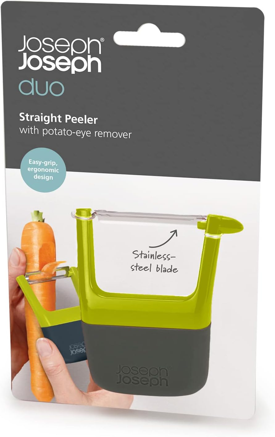 Joseph Joseph Duo Easy-Grip Straight Potato and Vegetable Kitchen Peeler, Green image number 1