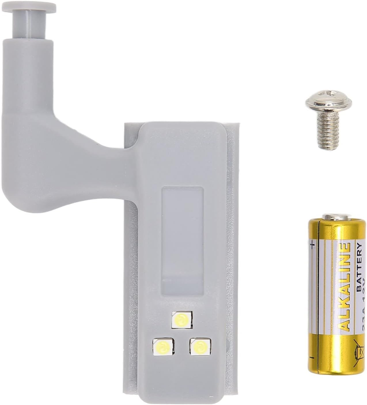 Hinge LED Light, Pack of 10 LED Hinge Lights ABS Cabinet Lights Cabinet Hinge Light with 3 LED Bulbs 12 V 23 a Battery Included for (White Light + Battery) image number 4