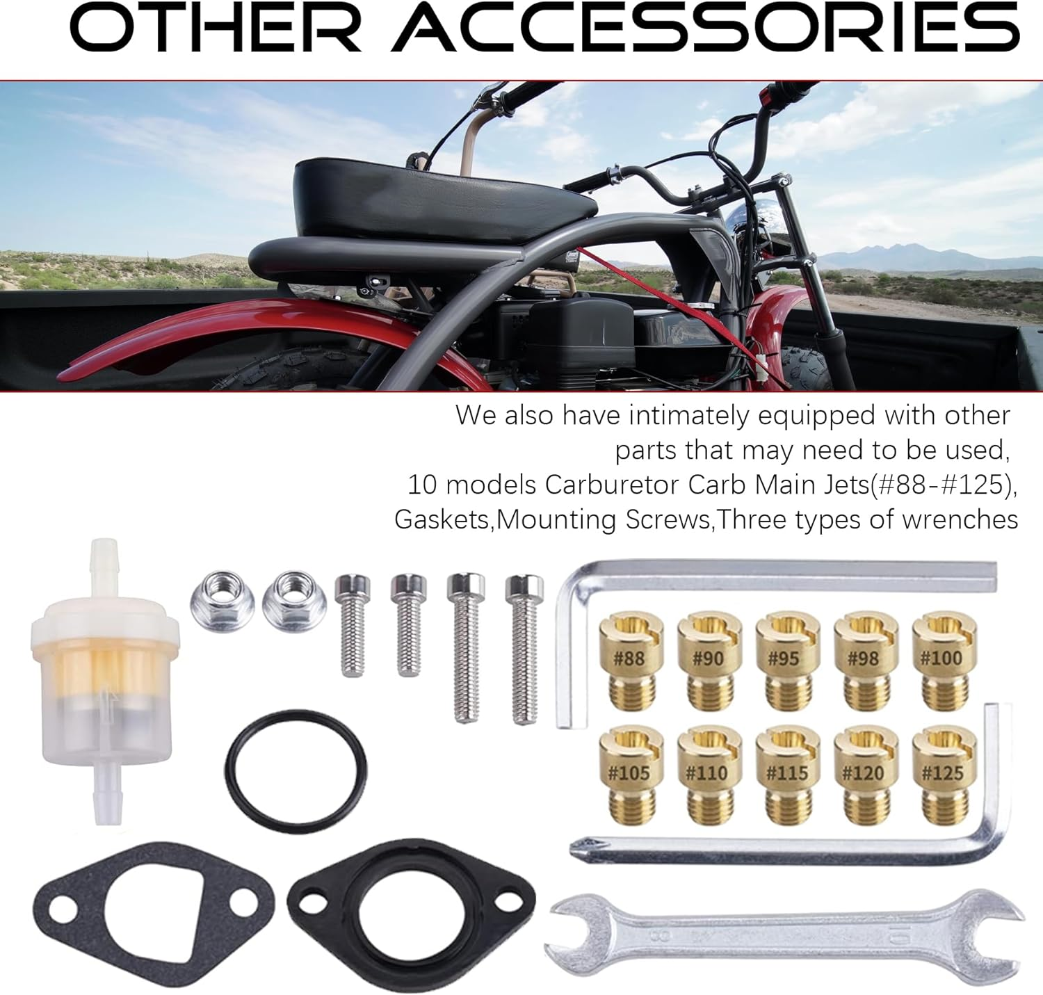 VM22 26Mm Carburetor Carb Kit Fit for Performance Intake Pipe Mainfold Air Filter Fit for Predator 212Cc GX160 Honda GX200 CT200U 196Cc KT196 Clones Moto Go Kart Mini Bike Race Kart (Black) - Black image number 6