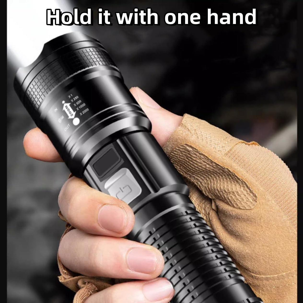 Rechargeable Flashlights 10000 Lumens, Tactical Flashlight, Led Flashlight for Home, Flashlights with 3 Light Modes, IPX6 Waterproof, Handheld Flash Light for Camping, Emergencies, Outdoor, Hiking image number 3