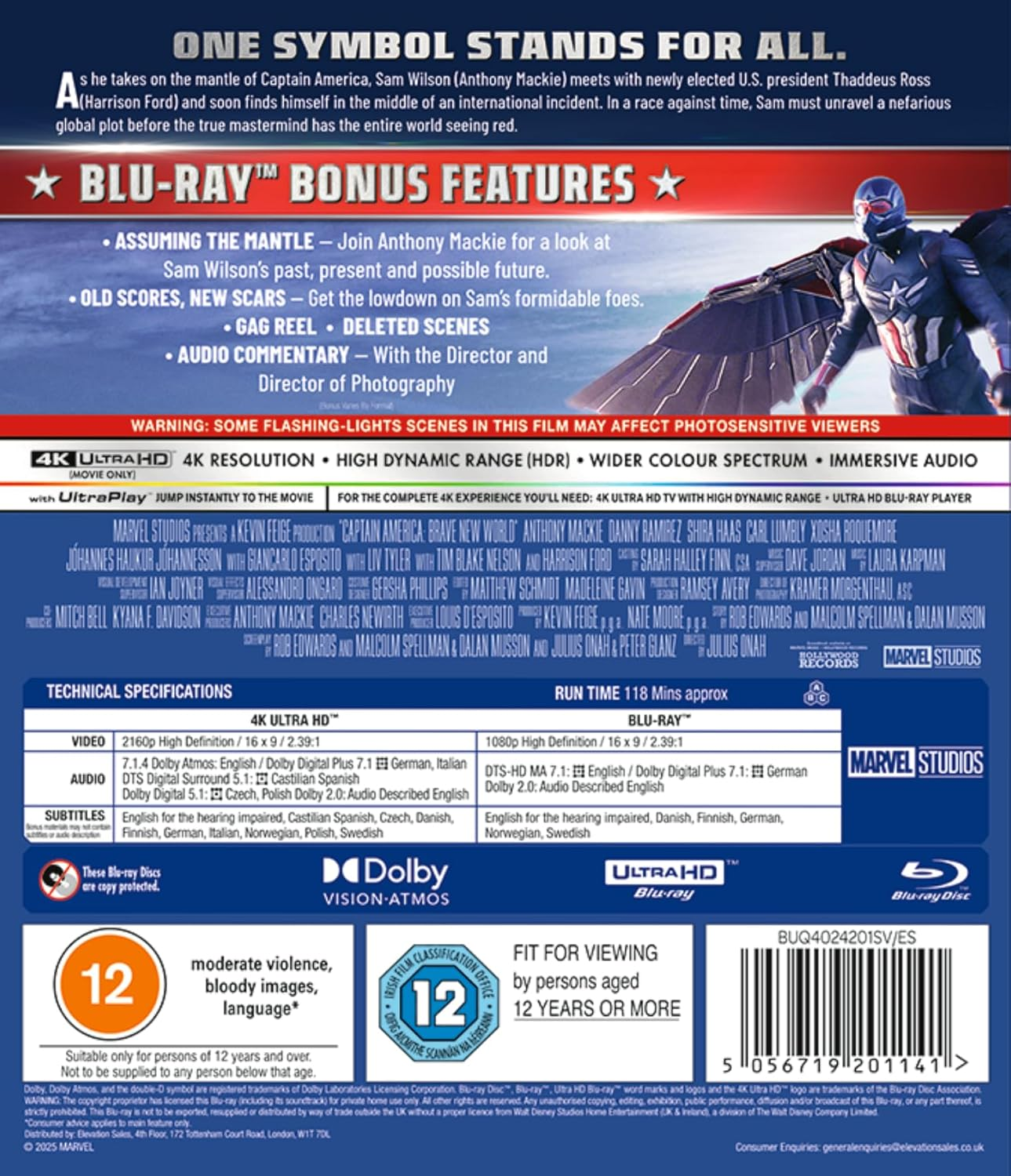 Marvel'S Captain America: Brave New World UHD/BD [Blu-Ray] [Region a & B & C] image number 5