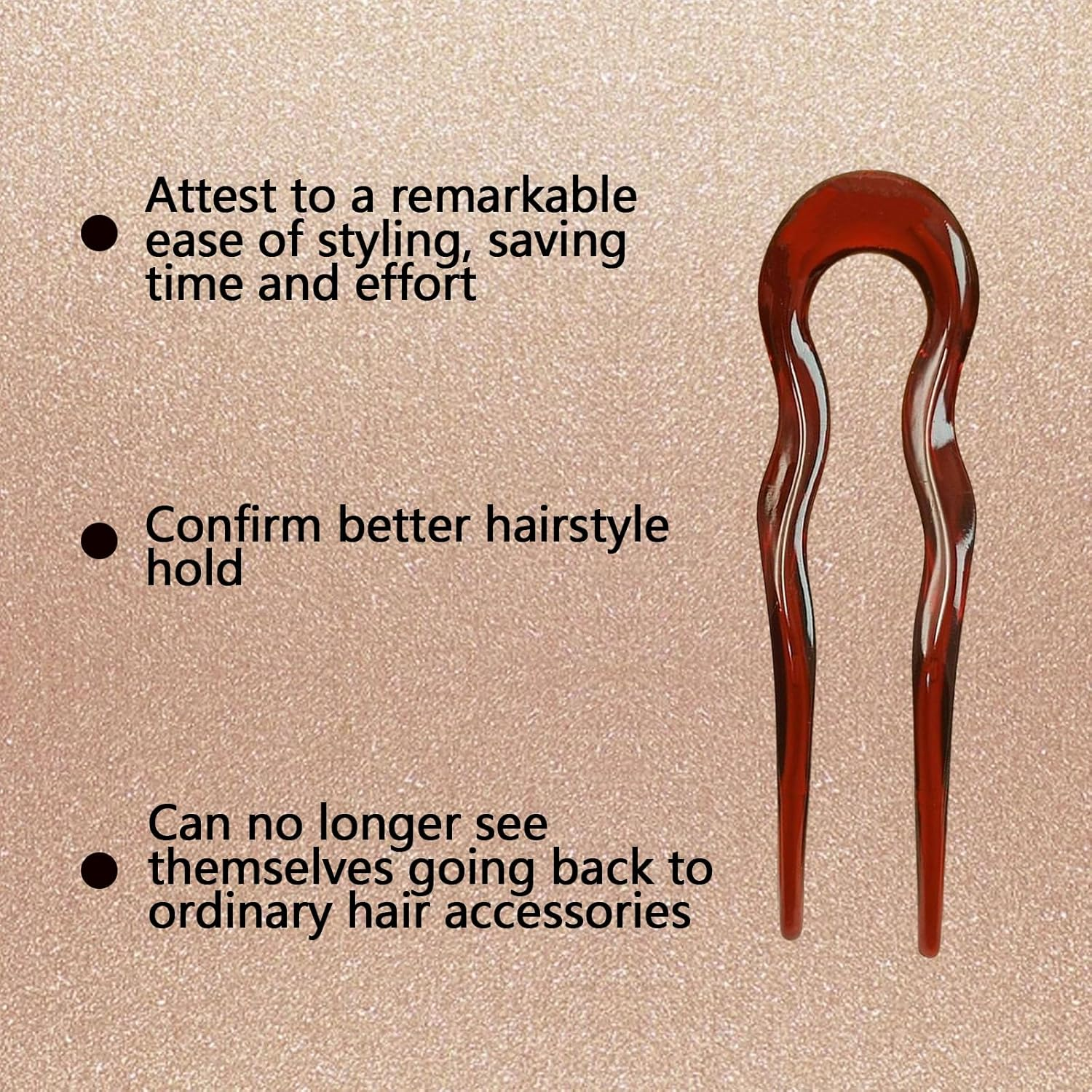 Iirlvior Pack of 5 Vintage U-Shaped Hairpins, Durable Hold Hair-Friendly Elegant Design, Secure Hold for Bun and Updos, Lightweight and Compact for Women and Girls image number 3