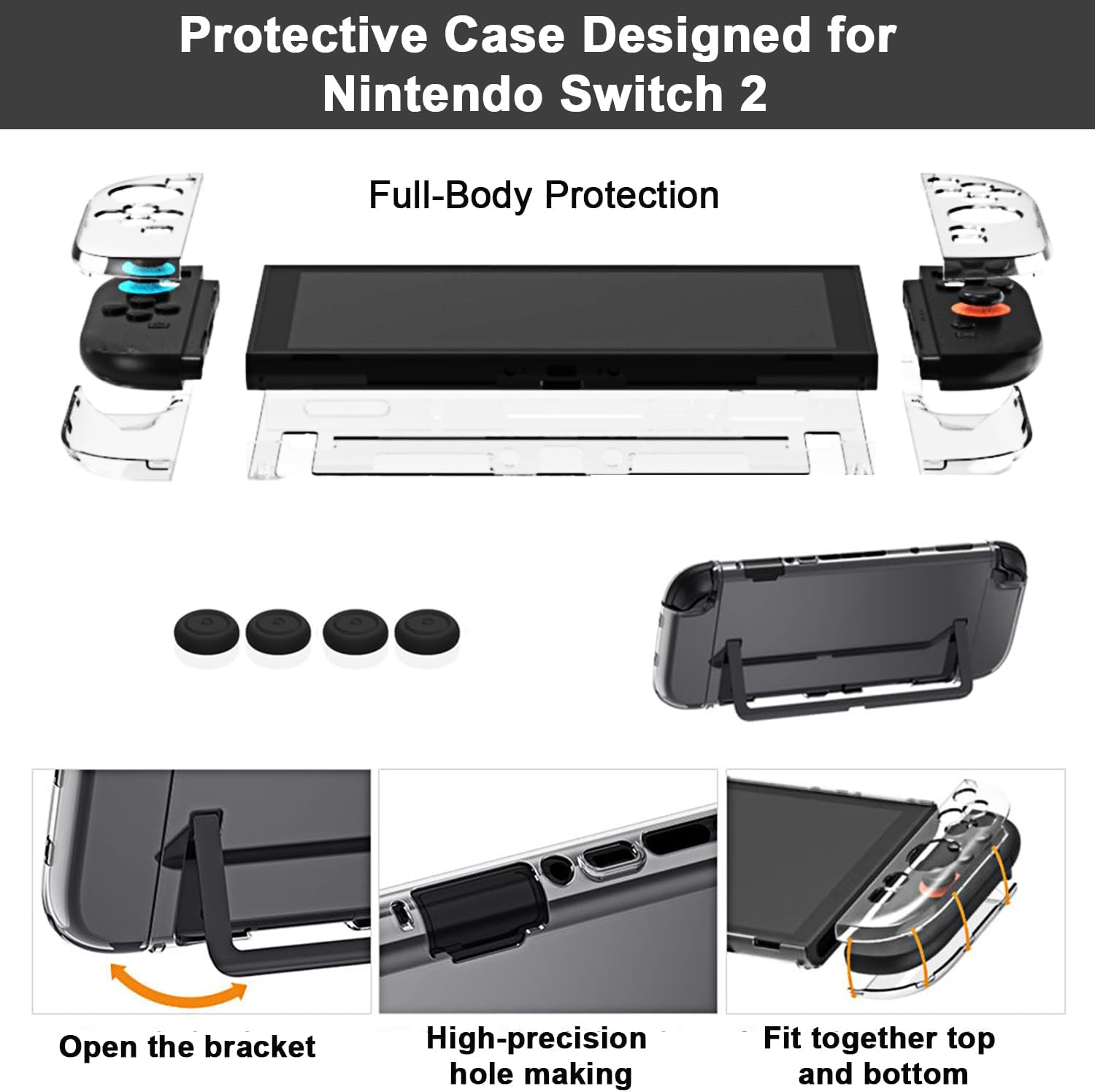 Switch 2 Accessories Set for Nintendo Switch 2 (2025),Portable Switch Accessories Bundle Carry Case & Protective Case Cover, Screen Protector,Thumb Grip Green,Stand & Card Case image number 1
