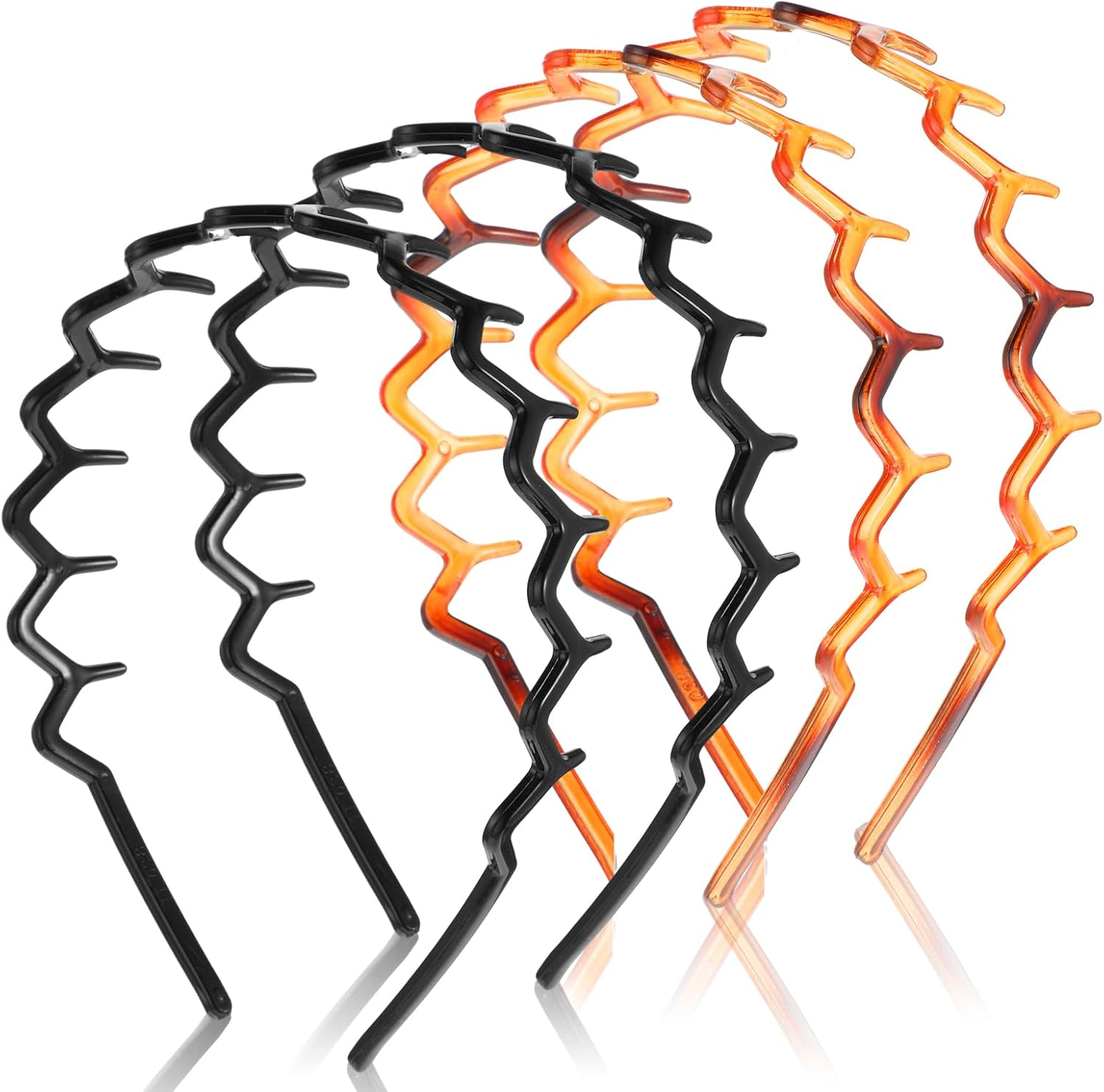Pack of 4 Zigzag Headbands, Shark Tooth Hair Comb Headband, Wavy Plastic Zigzag Headband, Make up Headband for Women, Sports, Outdoors, Daily image number 1