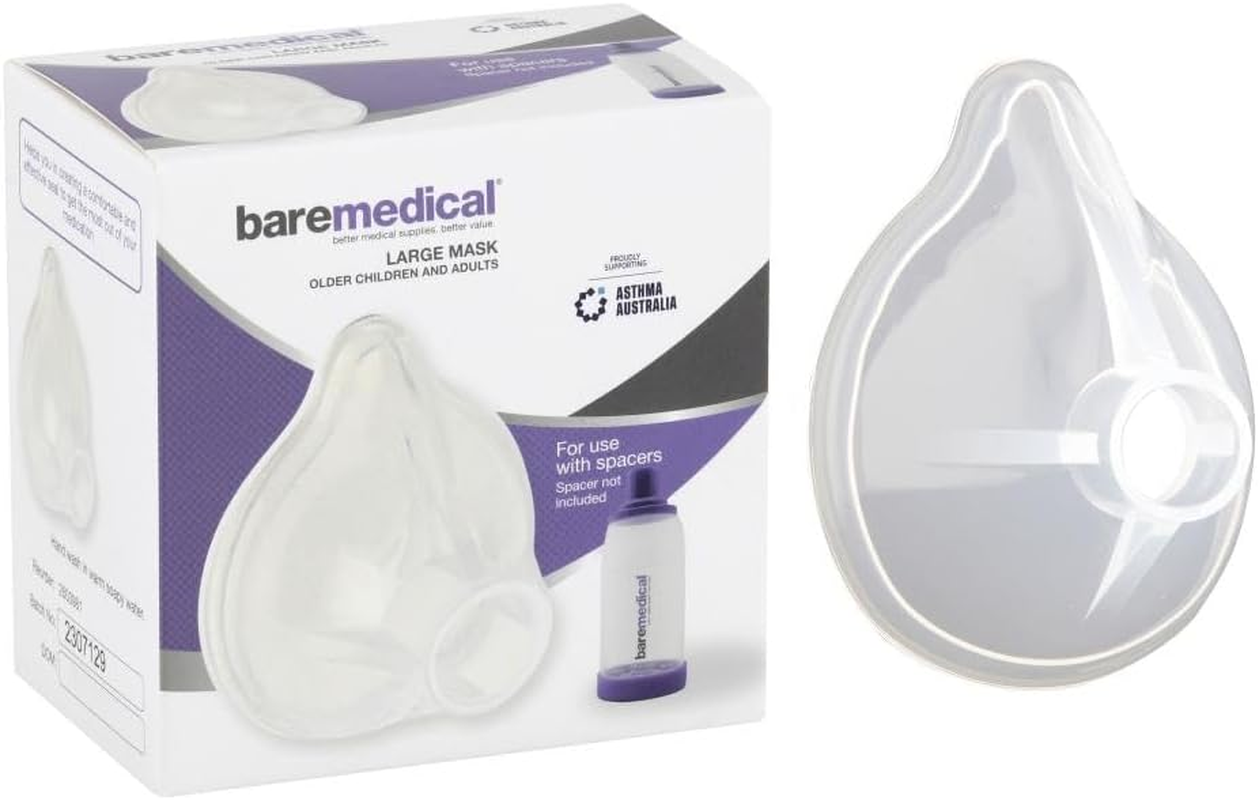 Silicone Mask Contoured E-Chamber Asthma Medication Large (For Use with Spacer) Older Children and Adults