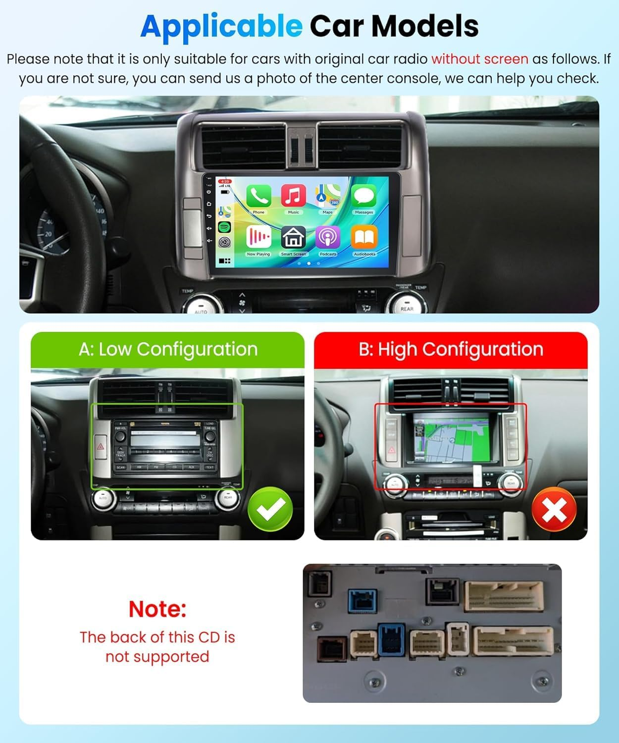 [8 CORE 6G+128G] Car Radio for Toyota Land Cruiser Prado 2010-2013 with Wireless Carplay/Android Auto, 9 Inch Android 15 IPS Touch Screen Car Stereo, Bluetooth, GPS, Wifi, SWC, DSP + Backup Camera&Mic image number 4