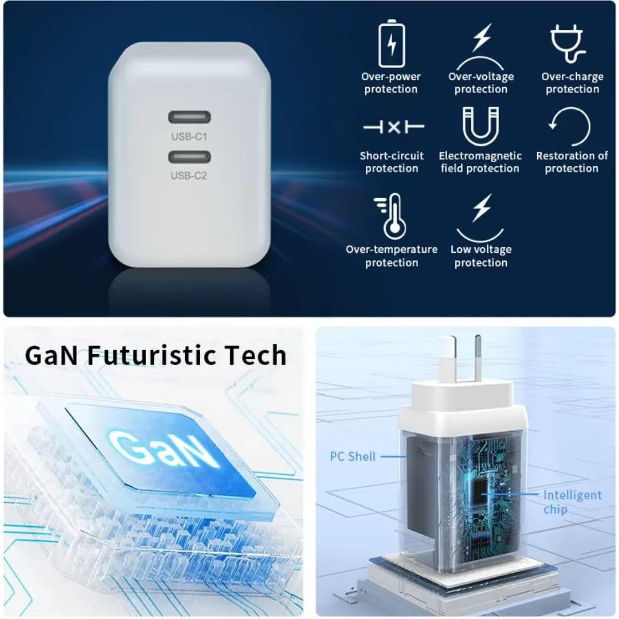 45W USB C Super Fast Charger Compatible Iphone17 Pro Max/16 Compatible with Samsung Galaxy S24/S23 25W PPS USB C Ipad image number 4