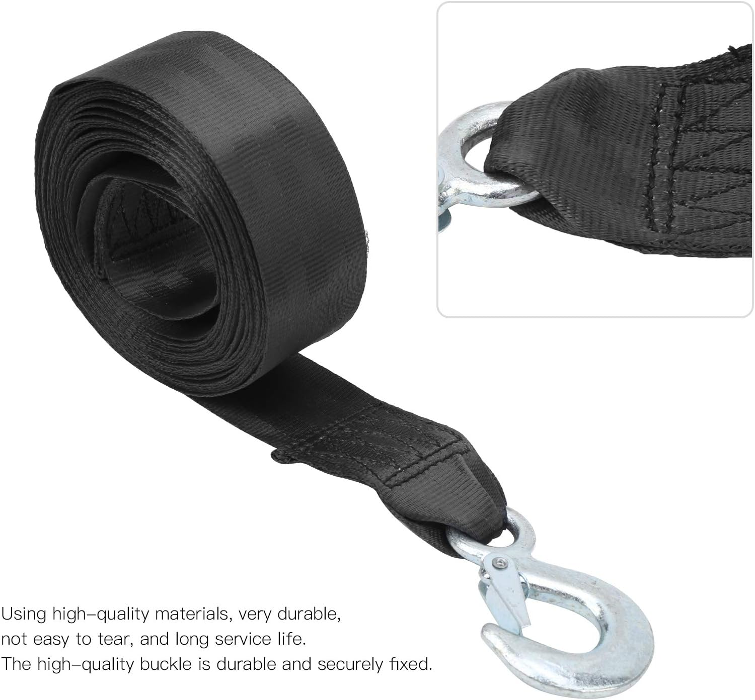 Heavy Duty 6M Marine Winch Strap, Boat Winch Strap with Hook, Professional Polyester Trailer for Boats image number 5